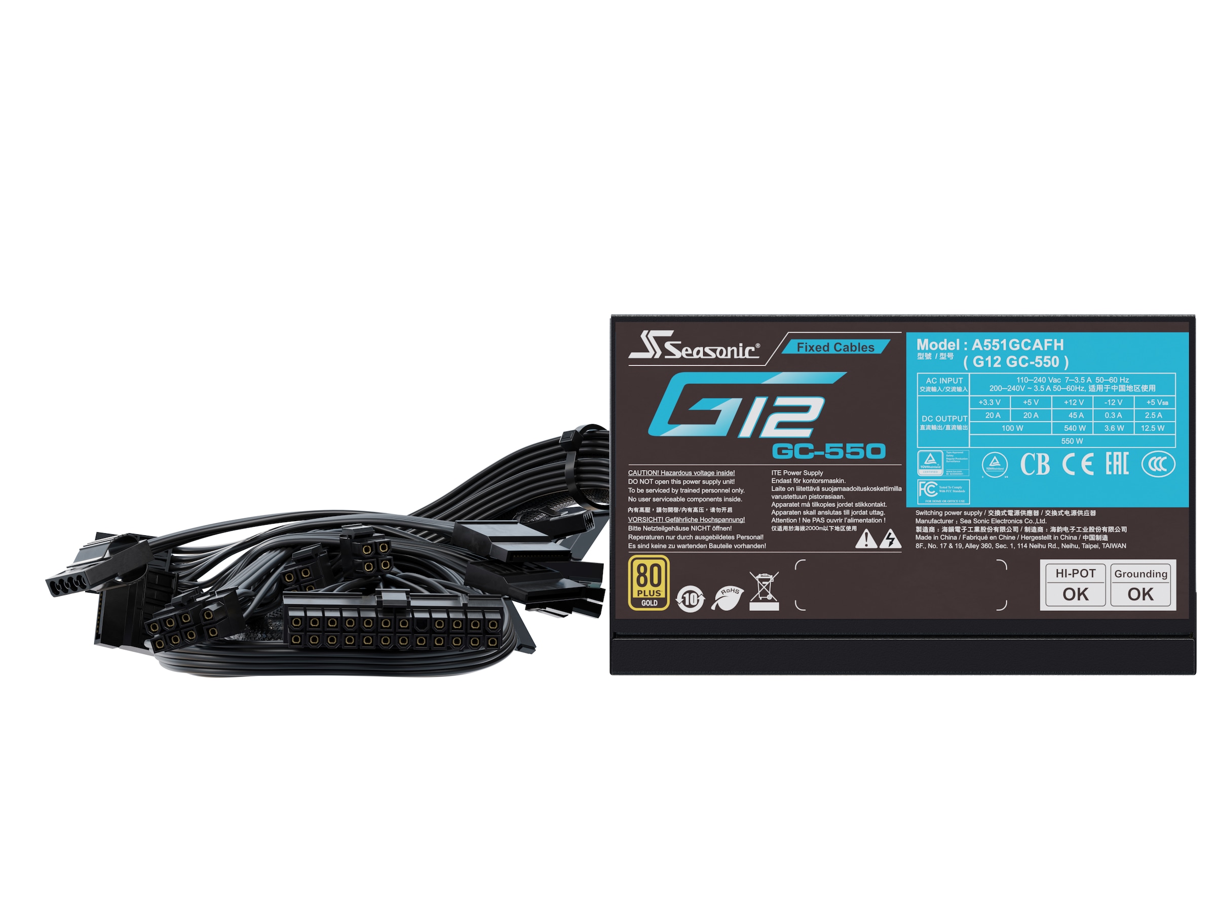 Seasonic PC-Netzteil »G12 GC-550«, (1 St.), 80+ Gold
