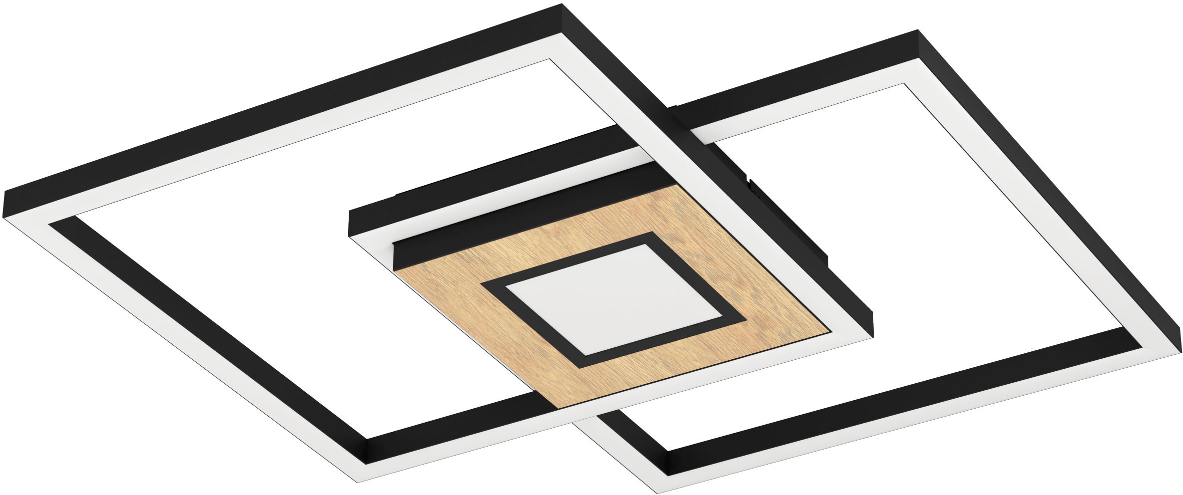 EGLO LED-Deckenleuchte »MARINELLO« in schwarz und braun aus Alu, Stahl, Holz / inkl. und inkl. LED fest integriert - 2 x 17Watt und 4,2 Watt