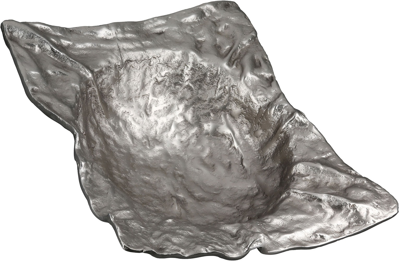 GILDE Schale »Deko-Schale Crumple silberfarben« 1 aus Aluminium