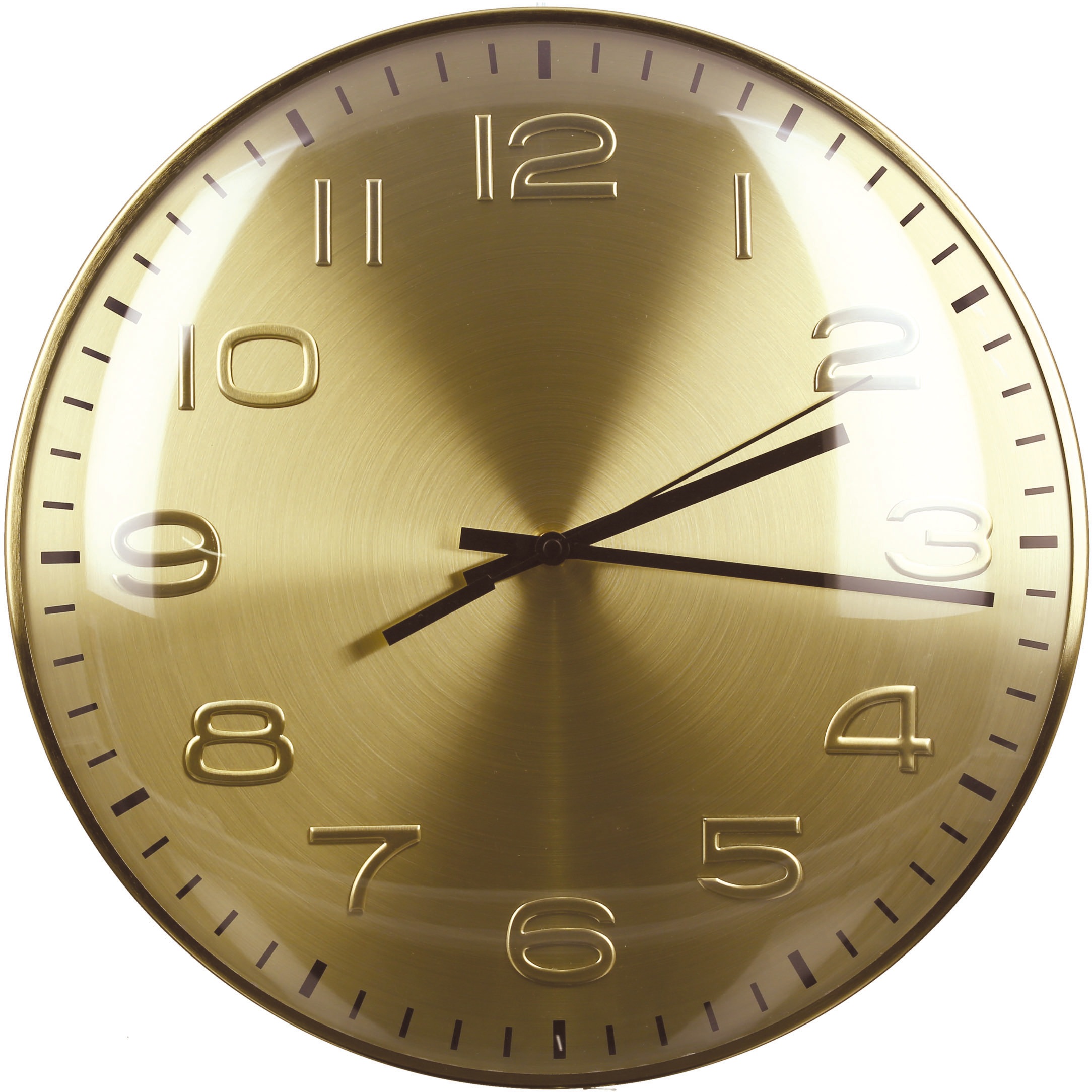 Casablanca by Gilde Wanduhr »Curved, goldfarben«, rund, Ø 40 cm, aus satiniertem Metall, Wohnzimmer