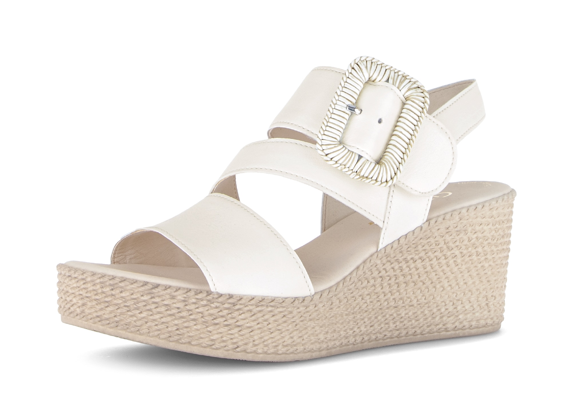 Gabor Keilsandalette  , Sommerschuh, Riemchensandale mit auffälliger Zierschnalle