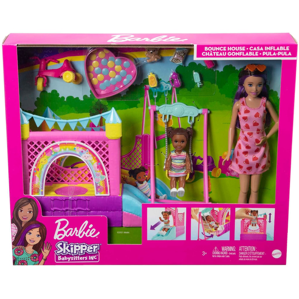 Barbie Anziehpuppe »Skipper Babysitters Hüpfburg-Spielset«