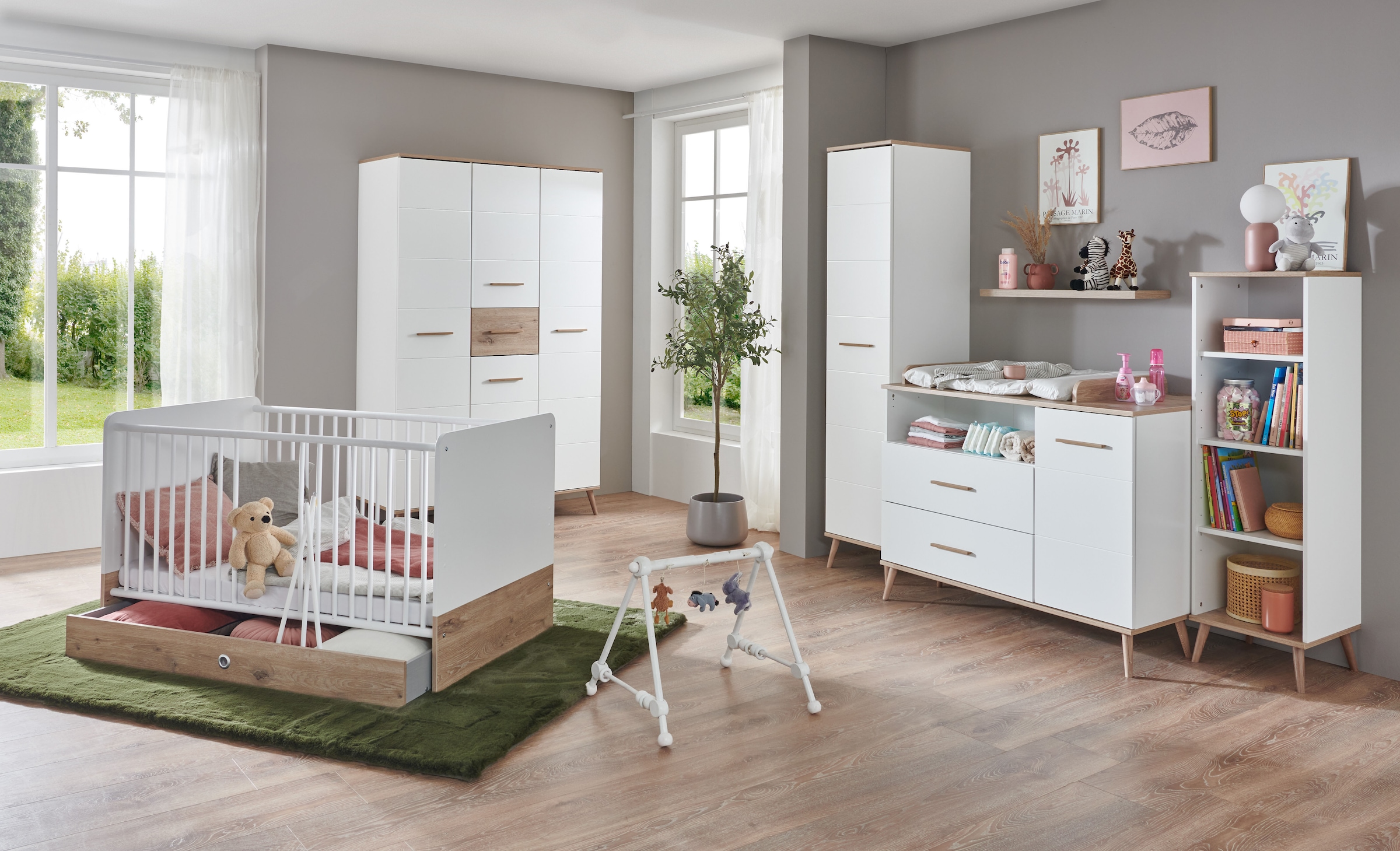 Wimex Babybett »Fehmarn unkompliziertes Umbauen zum Juniorbett möglich«, Kinderbett Sprossenbett mit Rollrost
