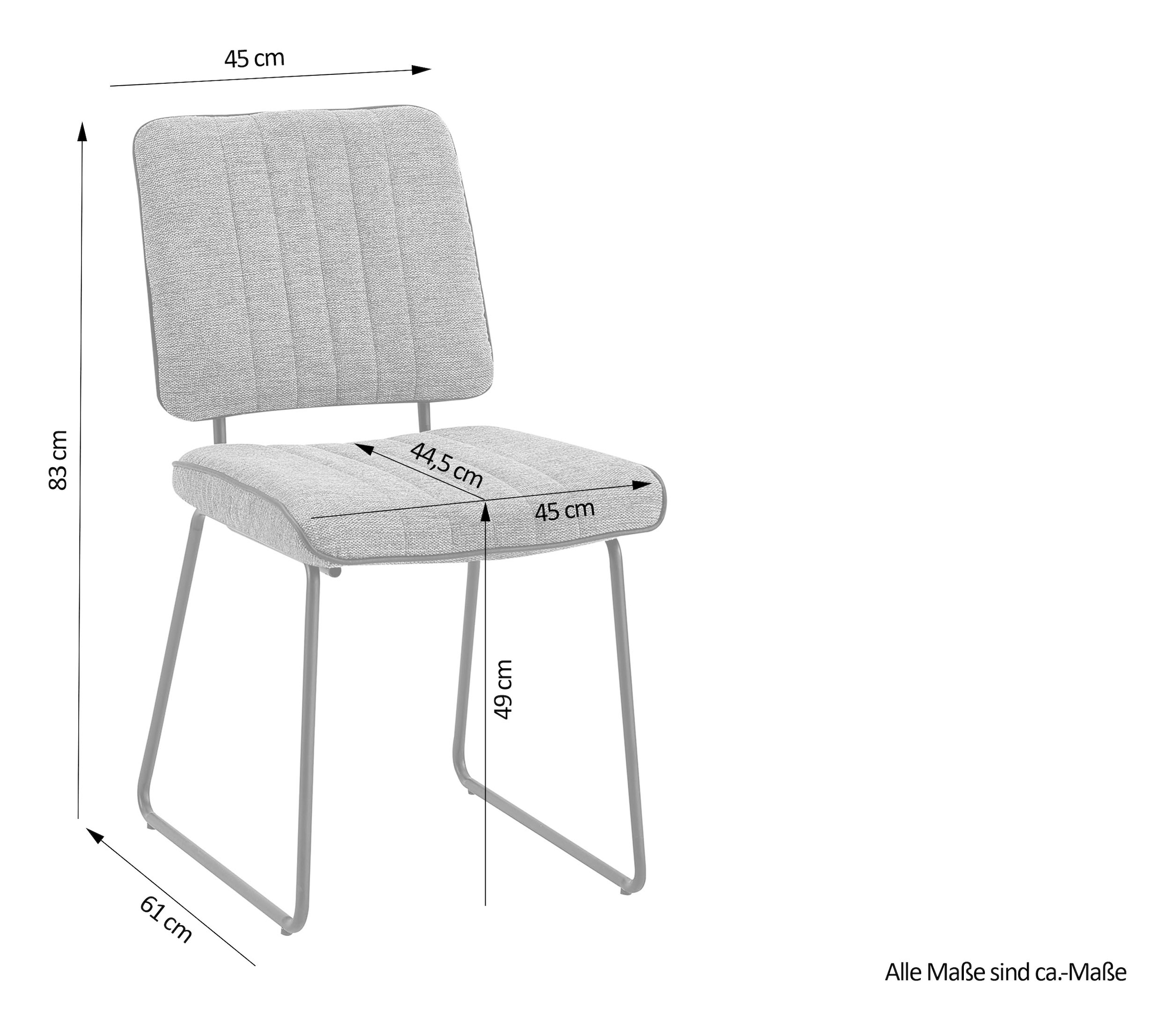 byLIVING Kufenstuhl »Liam 4er-Set«, (Set), 4 St., Webstoff, moderner Stuhl im praktischen 4er-Set mit Metallgestell