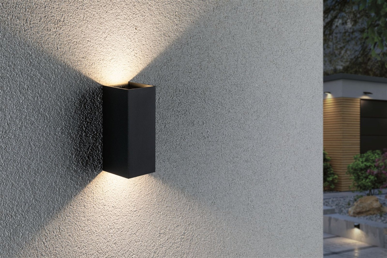 Paulmann LED Außen-Wandleuchte »Flame eckig 65x70mm 3000K 2x2,8W 2x290lm 230V Anthrazit Aluminium«, 2 flammig, IP44