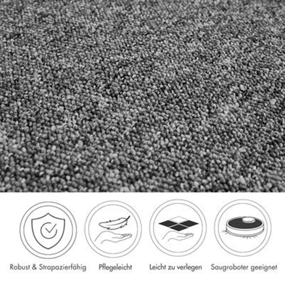 Andiamo Teppichboden »Carlos, Feinschlinge, Made in Netherlands« rechteckig 6,5 mm Höhe melierte Optik, Breite 400 cm oder 500 cm,  strapazierfähig