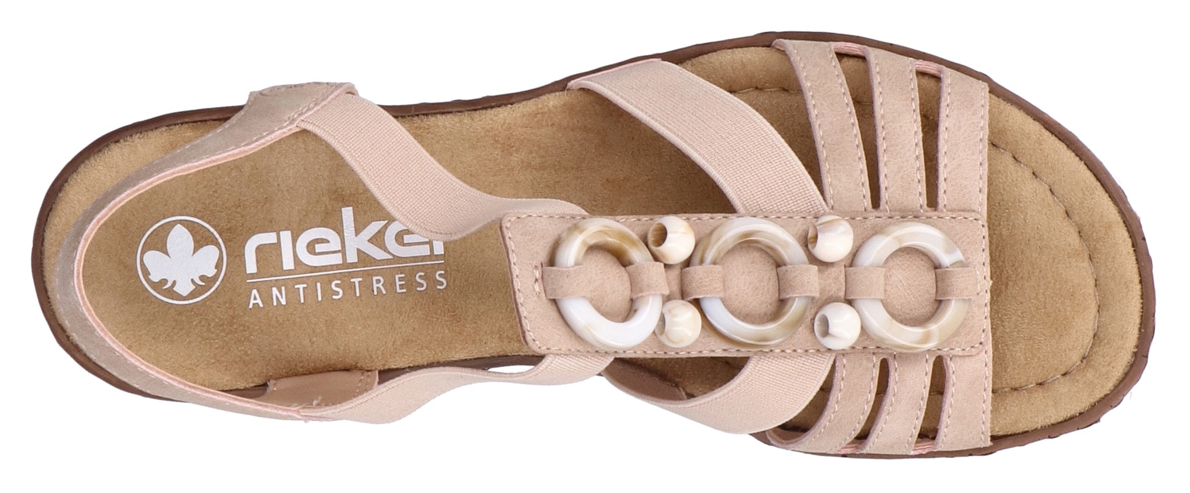 Rieker Keilsandalette, Sommerschuh, Plateausandale, Schlupfschuh mit seitlichen Gummizügen