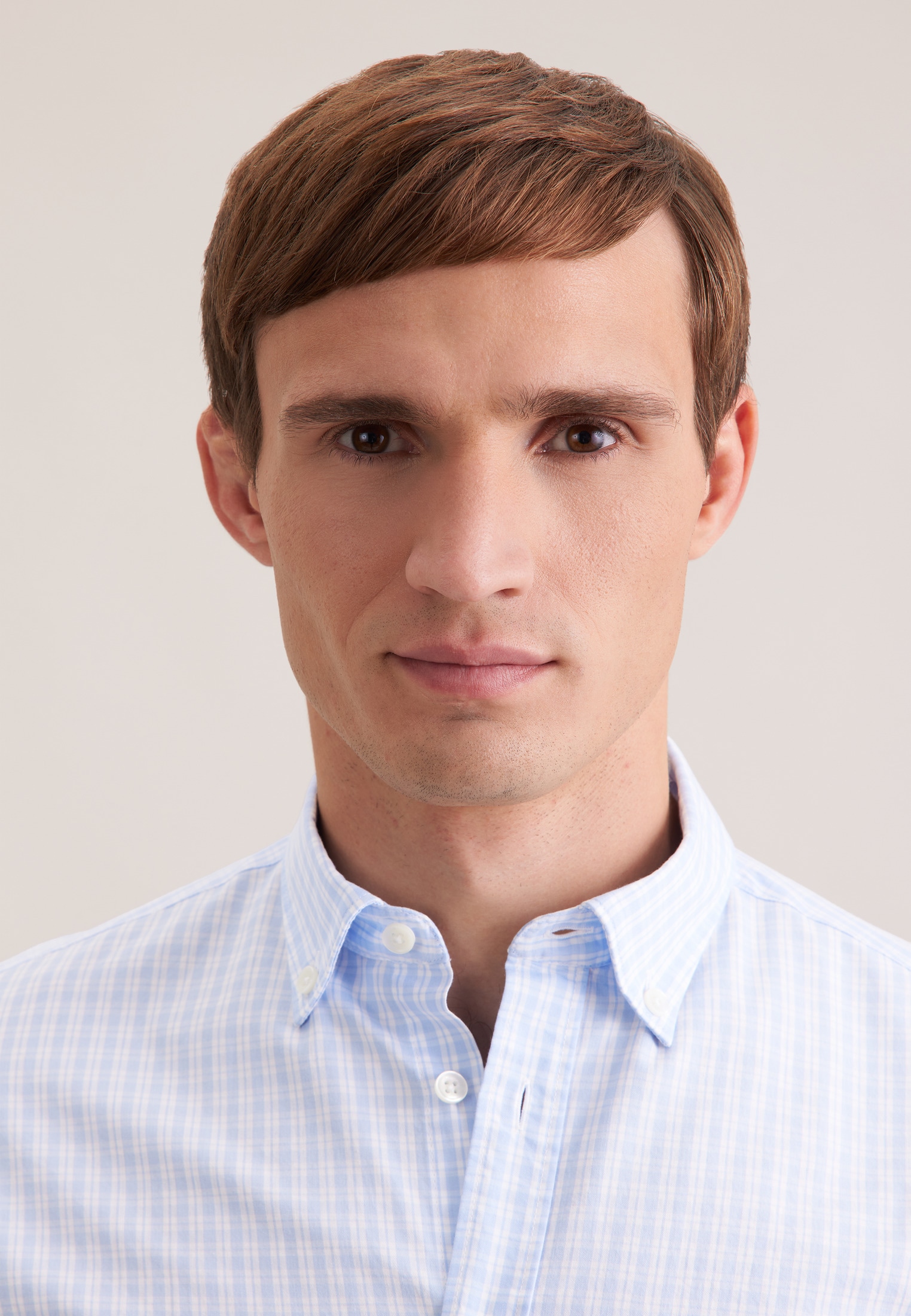 seidensticker Businesshemd Slim 1/1 Button-Down-Kragen Karo