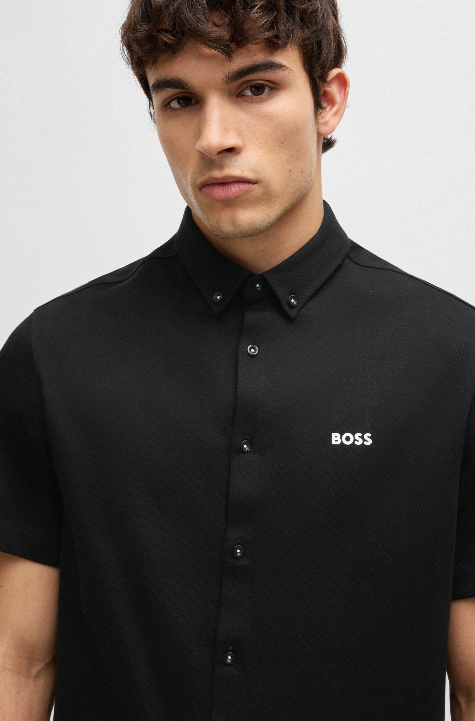 BOSS GREEN Kurzarmhemd »B MOTION S«, mit Logoschriftzug auf der Brust