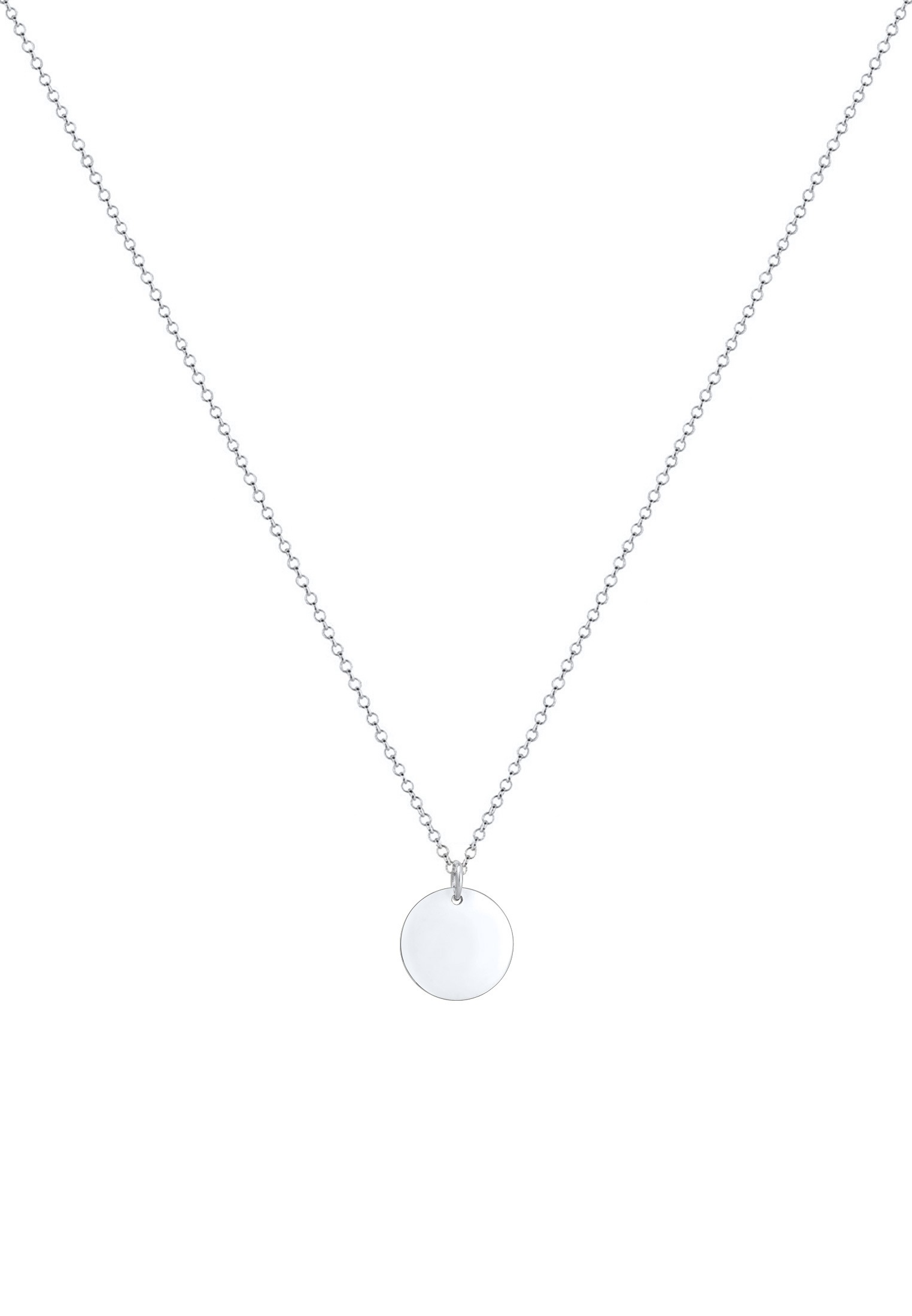 Elli Kette mit Anhänger »Halskette Basic Plättchen Erbskette 925 Silber«