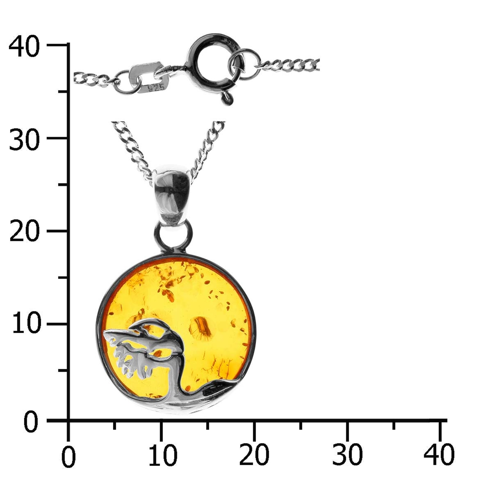 OSTSEE-SCHMUCK Kette mit Anhänger »- Windflüchter 16 mm - Silber 925/000 - Bernstein«