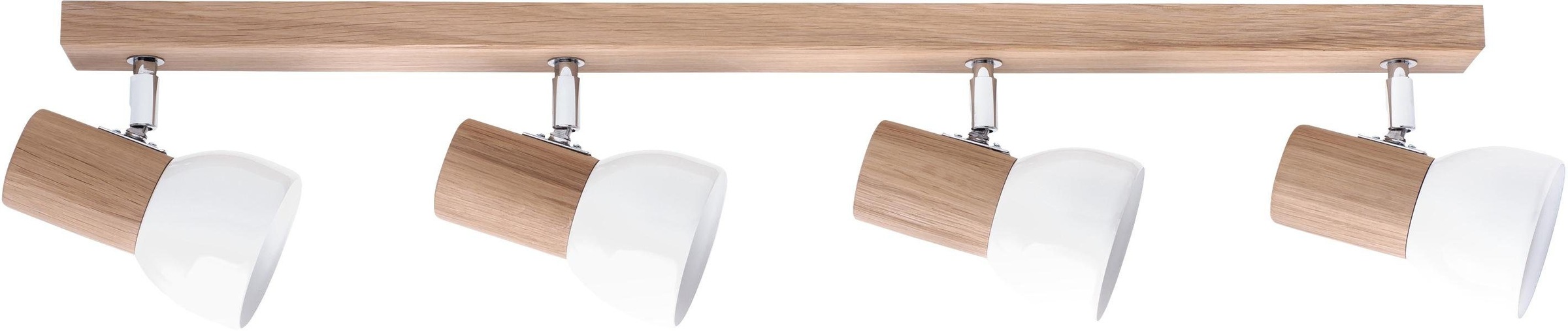 SPOT Light Deckenleuchte »SVENDA«, E27, Naturprodukt aus Massivholz, Nachhaltig mit FSC®-Zertifikat, Mit flexiblen Spots, Schirm aus Metall, Passende LM E27, Made in EU