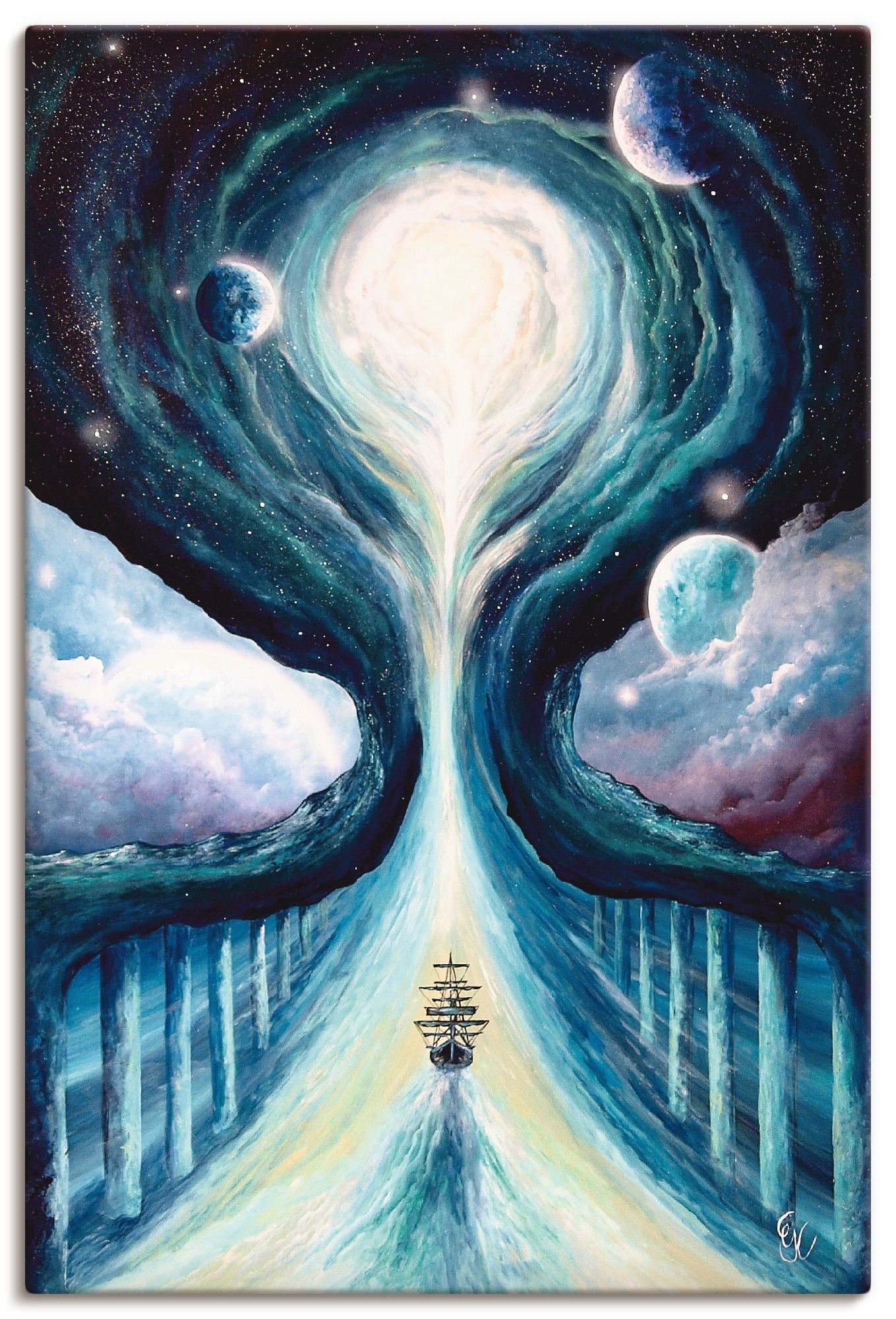 Artland Wandbild »Schiff der Unendlichkeit«, klassische Fantasie, (1 St.), in vielen Größen & Produktarten - Alubild / Outdoorbild für den Außenbereich, Leinwandbild, Poster, Wandaufkleber / Wandtattoo auch für Badezimmer geeignet