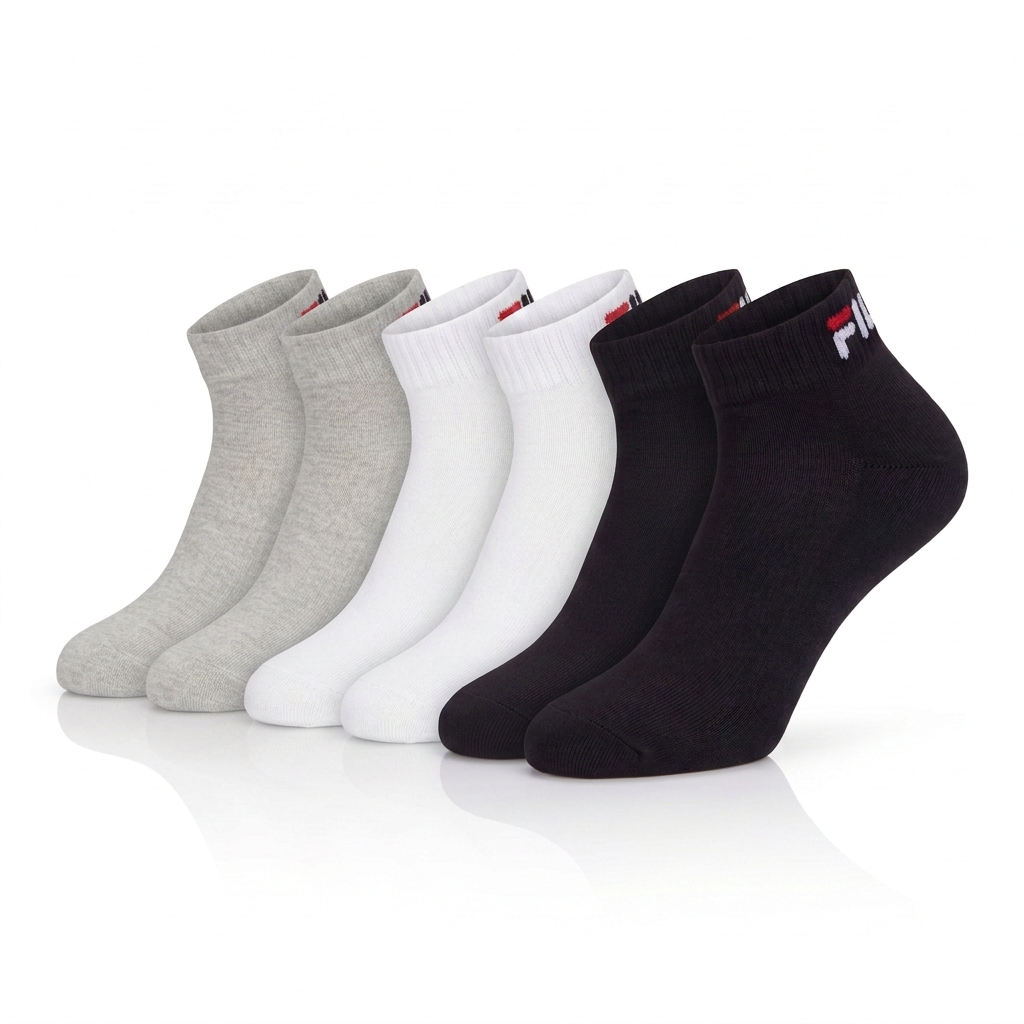 Fila Kurzsocken »UNISEX INVISIBLE PLAIN SOCKS« 6 Paar,  Baumwollmischung, Rippenbündchen, flache Zehennaht