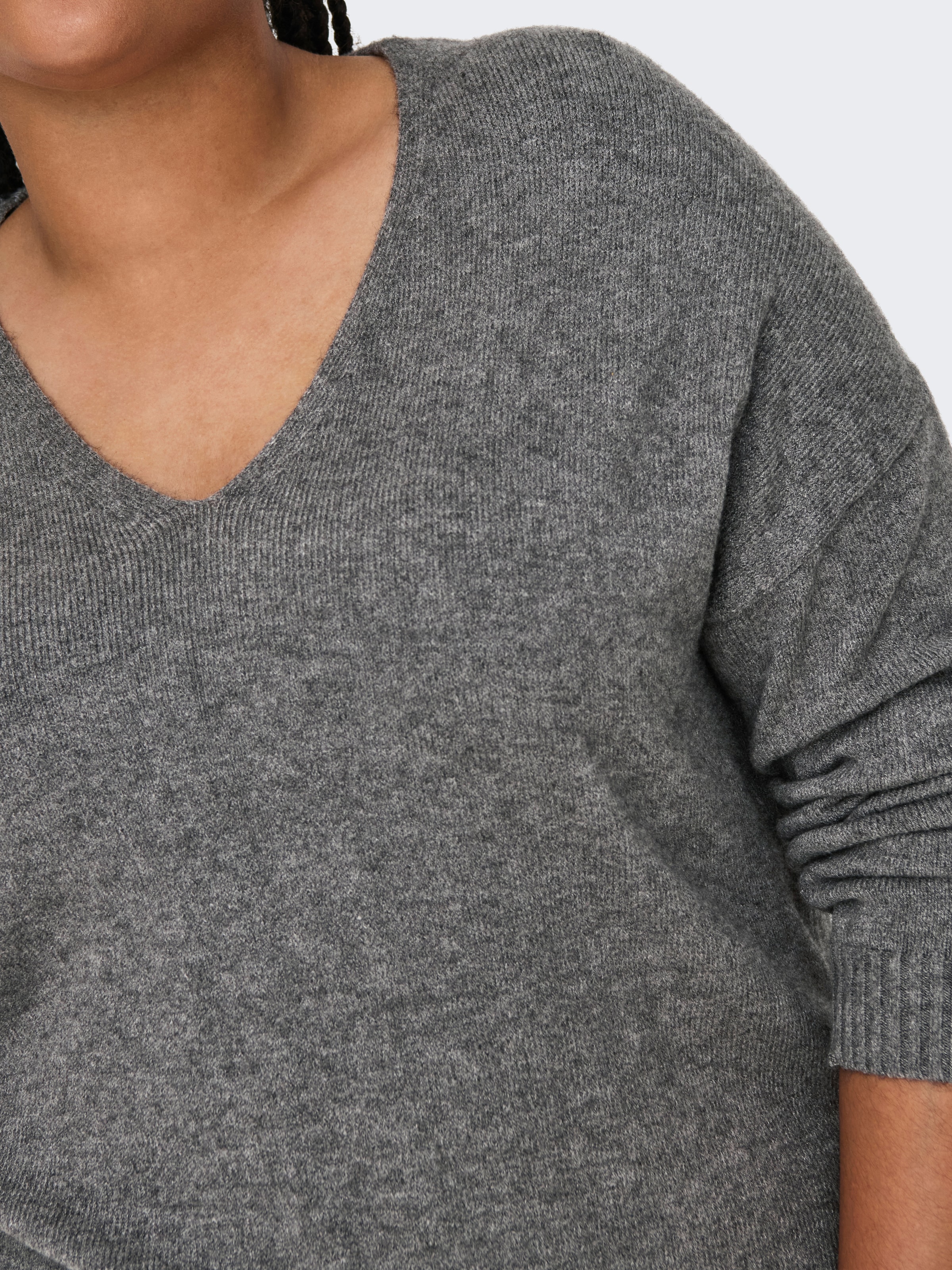 ONLY CARMAKOMA V-Ausschnitt-Pullover »CARMARGARETA LS PULLOVER KNT NOOS«
