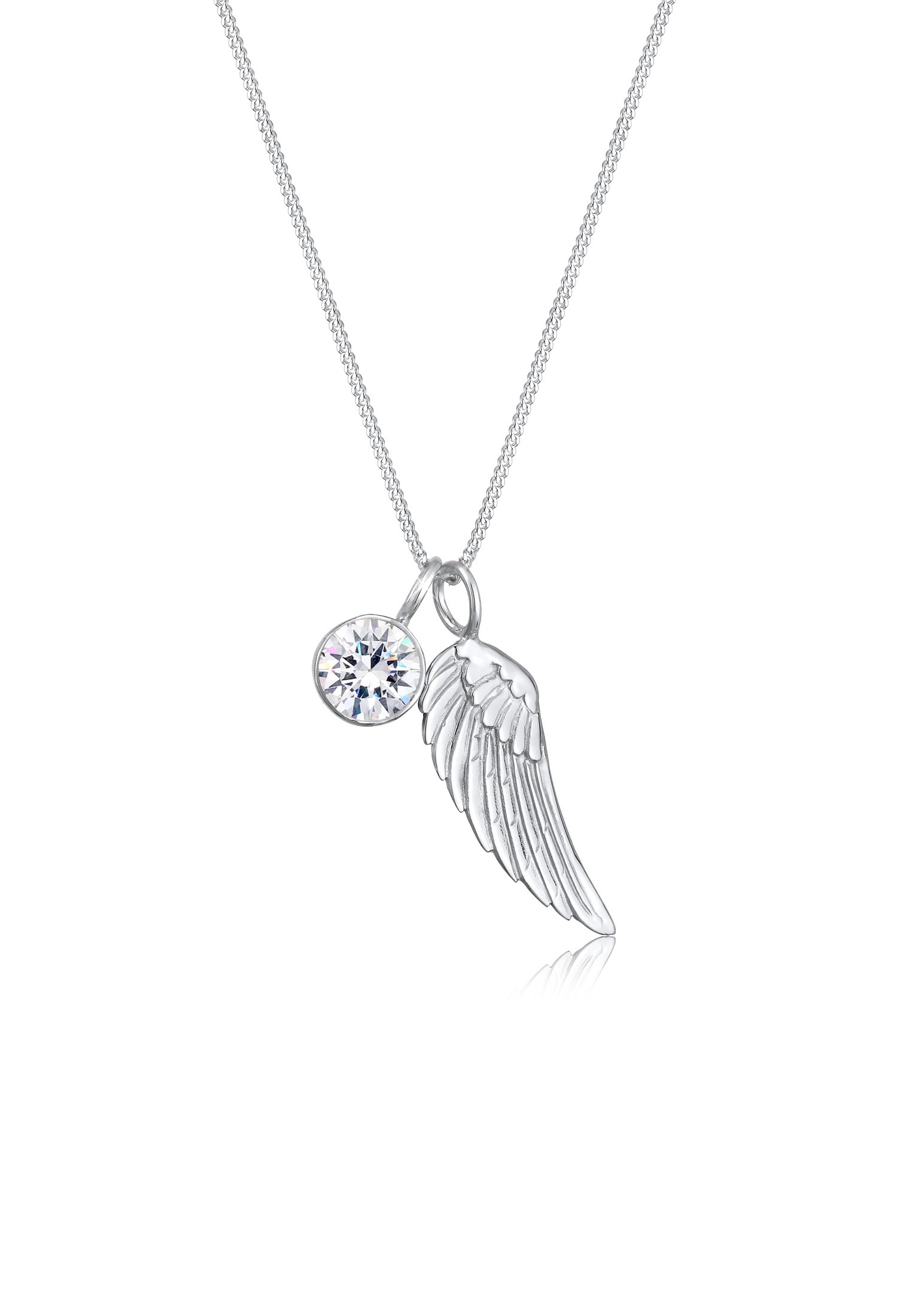Elli Silberkette »Halskette Flügel Weiß 925 Sterling Silber, mit Kristallen von Swarovski®«