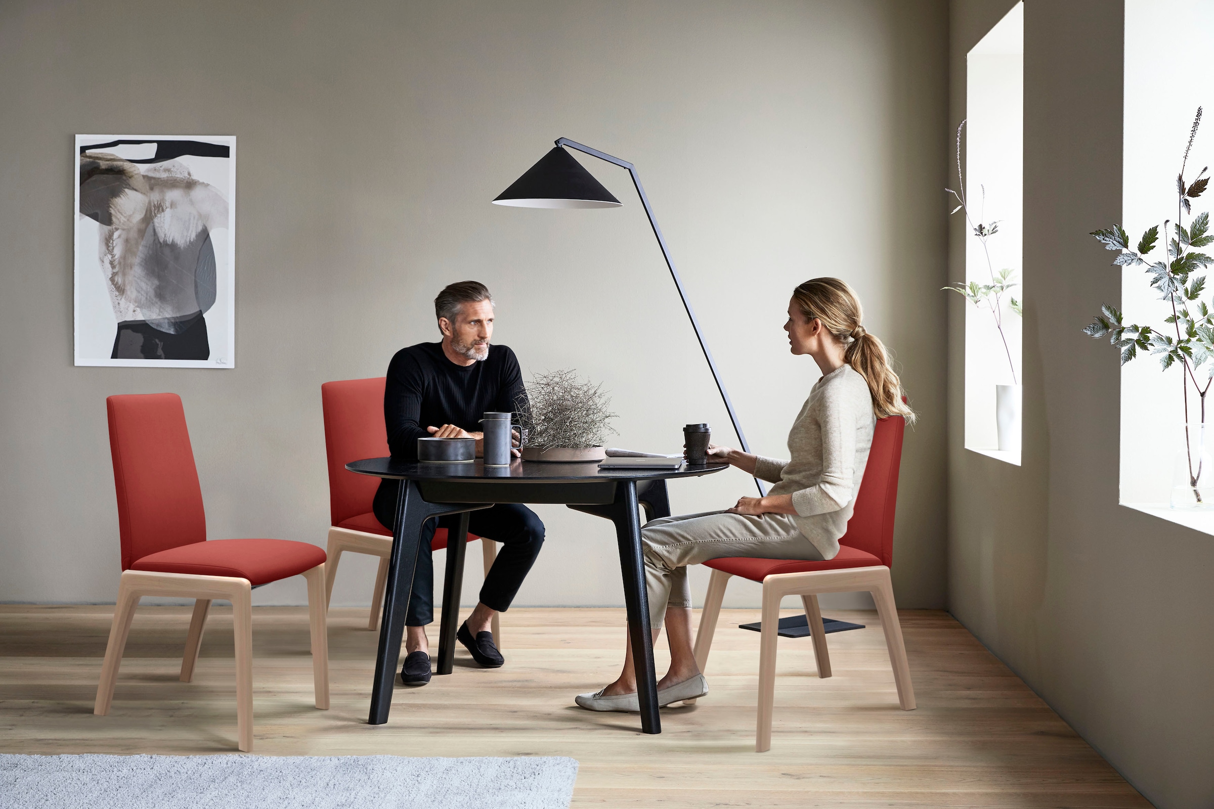 Stressless® Polsterstuhl »Laurel« () Low Back, Größe M, mit abgerundeten Beinen in Schwarz