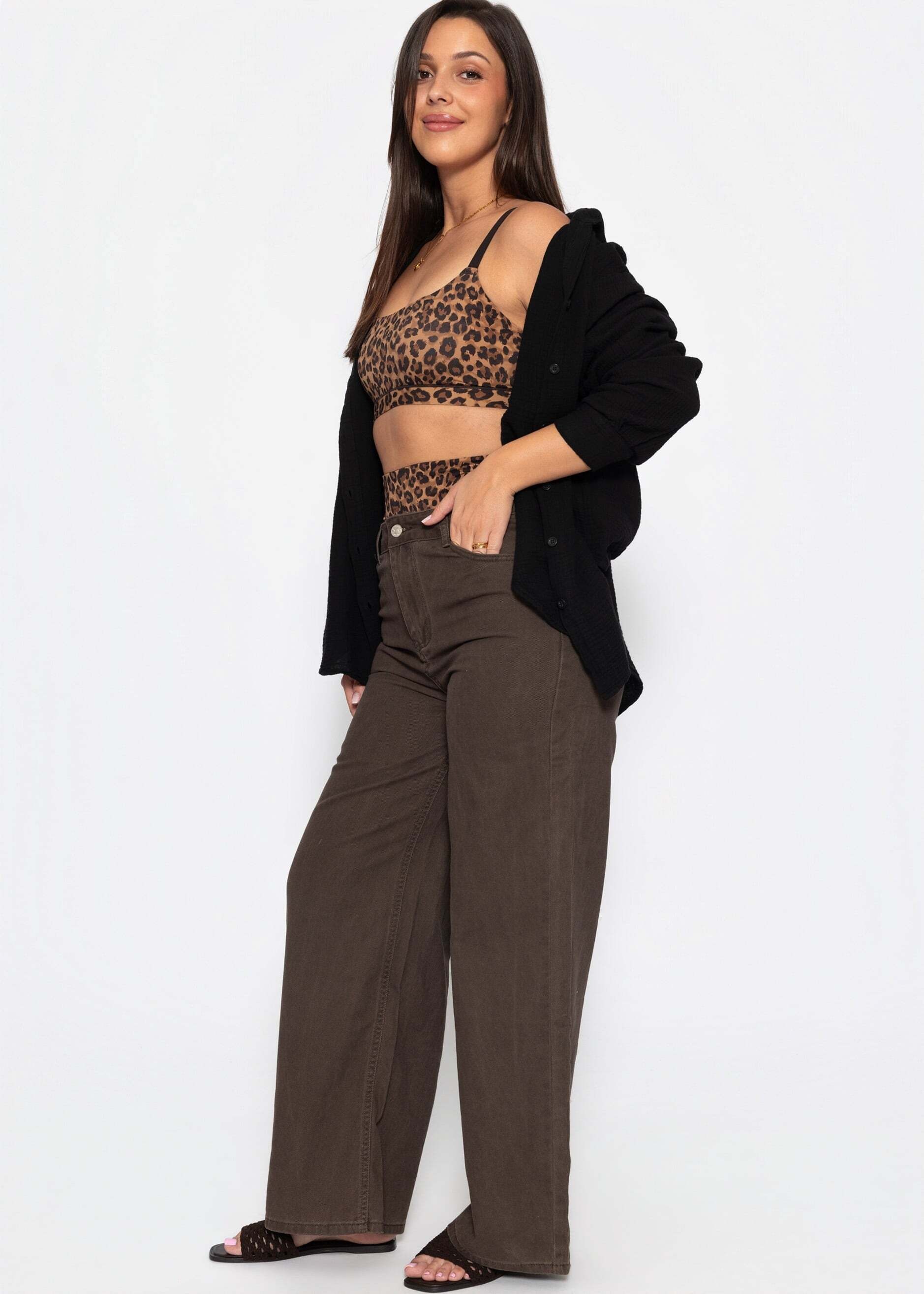 SASSYCLASSY Shapingslip »Sculpting Shapewear Pants mit String und Leo-Print« Elastischer Shaping-String mit hohem Bund und starker Formwirkung