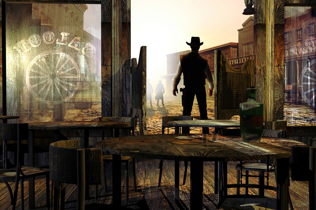 Fototapete »Cowboy im Saloon«