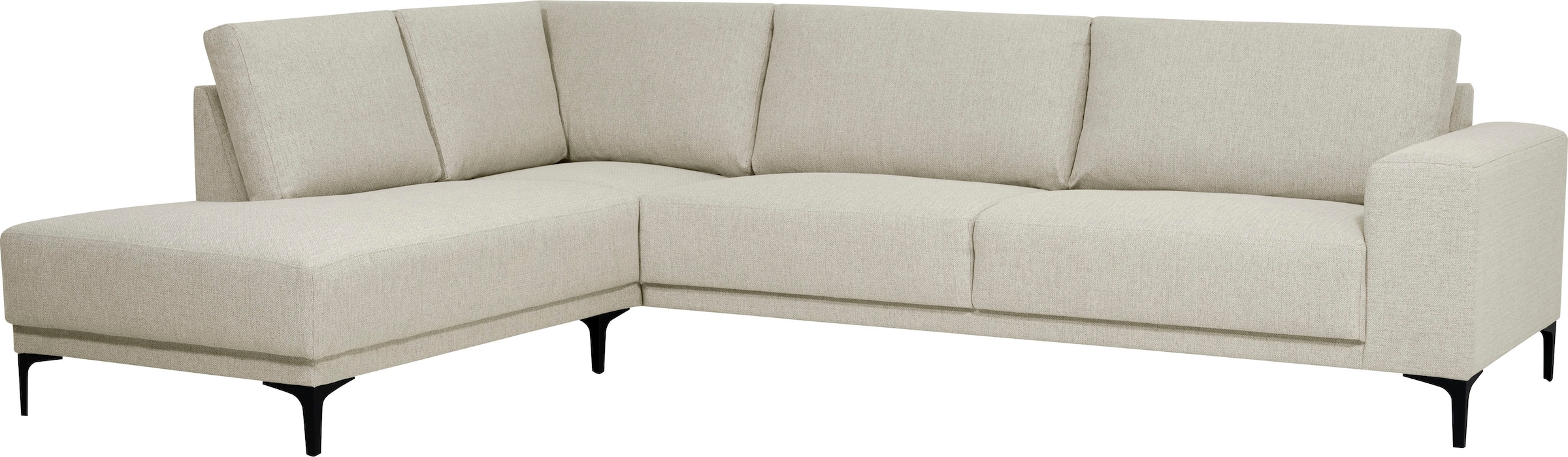 Places of Style Ecksofa »Xander, L-Form,«, Breite 289 cm, Webstoff, Soft-Touch Chenille, schwarze Metallfüße