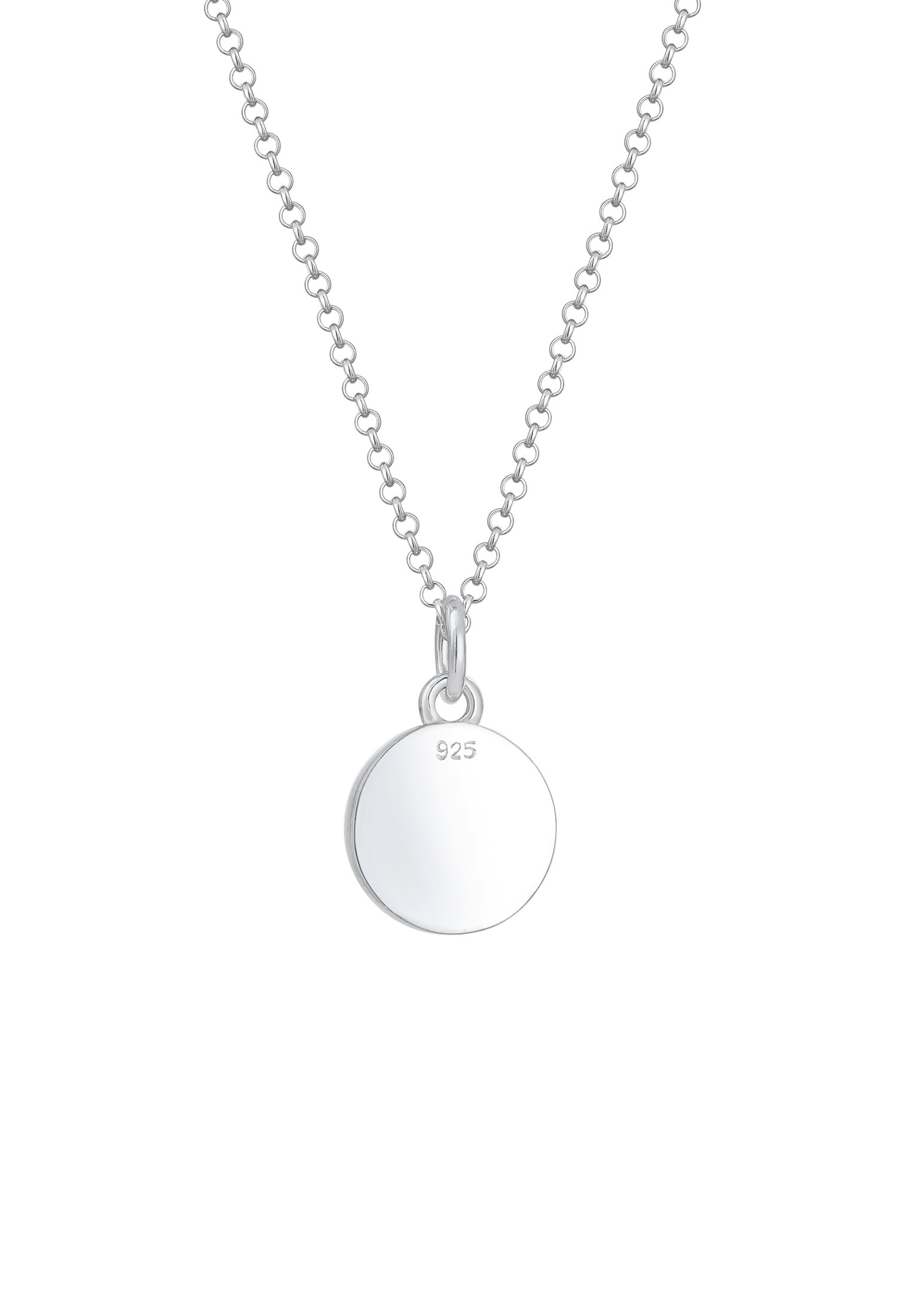 Elli Kette mit Anhänger »Halskette Plättchen Vintage Buchstabe M Initialen 925 Sterling Silber«