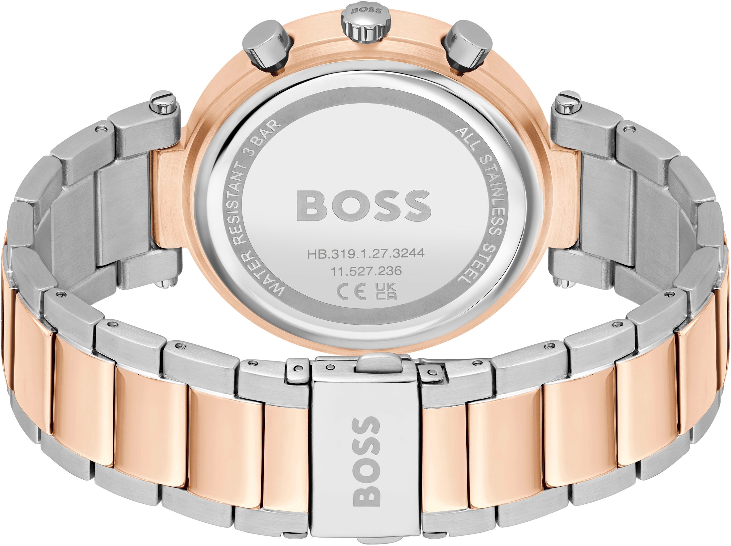 BOSS Multifunktionsuhr »ANDRA, 1502690«, Quarzuhr, Damenuhr, Armbanduhr, Glaskristalle, Datum