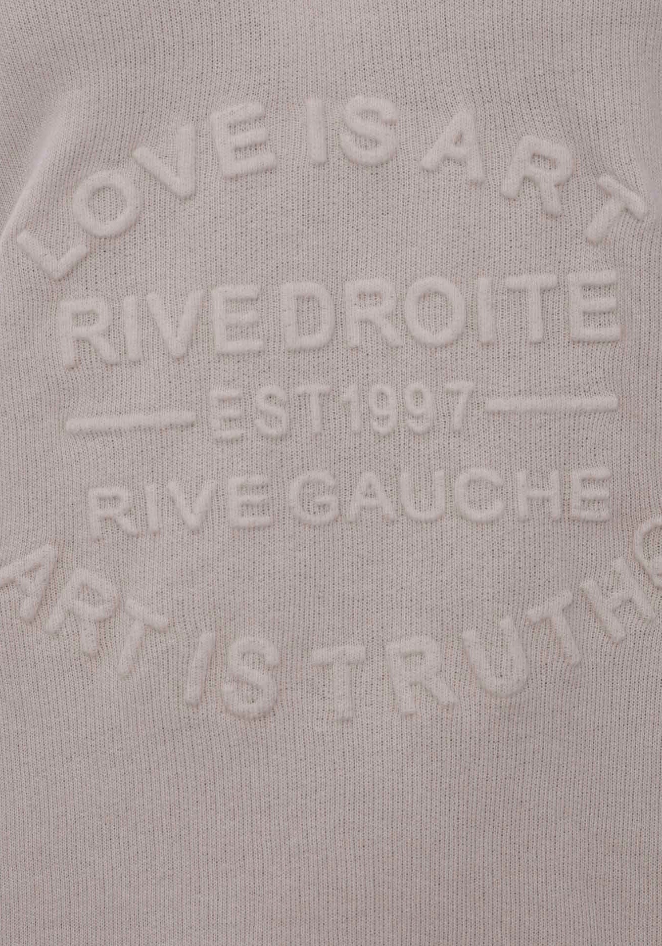 Zwillingsherz Sweatshirt, mit ausgefranstem V-Ausschnitt im Vintage Look