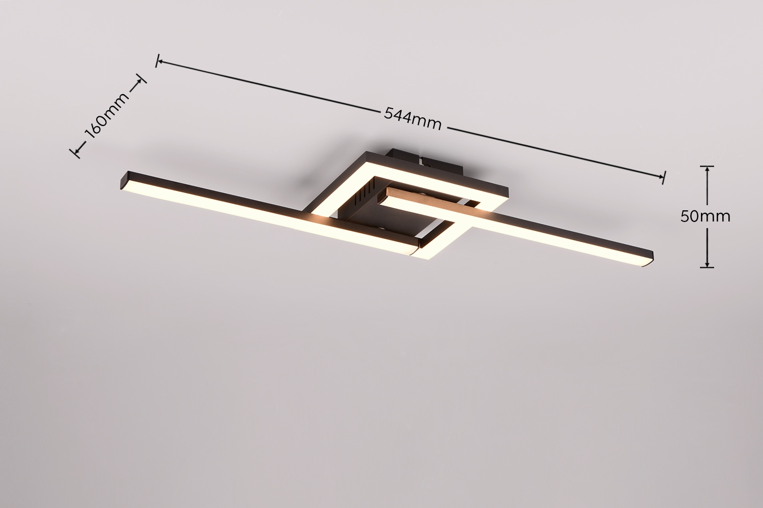 my home LED Deckenleuchte »DAVINIA, als Deckenlampe oder Wandlampe mögl, LED Stäbe schwenkbar«, 1 flammig, Leuchtmittel LED-Board | LED fest integriert, warmweiß 3000K 1860 Lumen 54x16 cm beweglich Flurlampe Wohnzimmerlampe