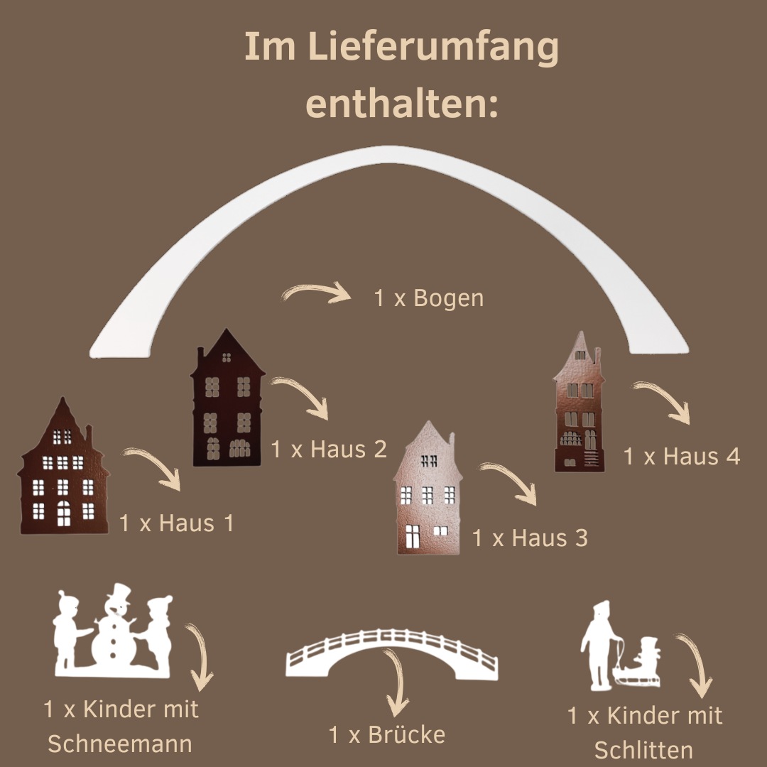Weigla Dekofigur »Figurenset "Altstadt" für WEIGLA Dekosockel, aus Holz« Erzgebirge garantiert, Deko für Weihnachten und das ganze Jahr