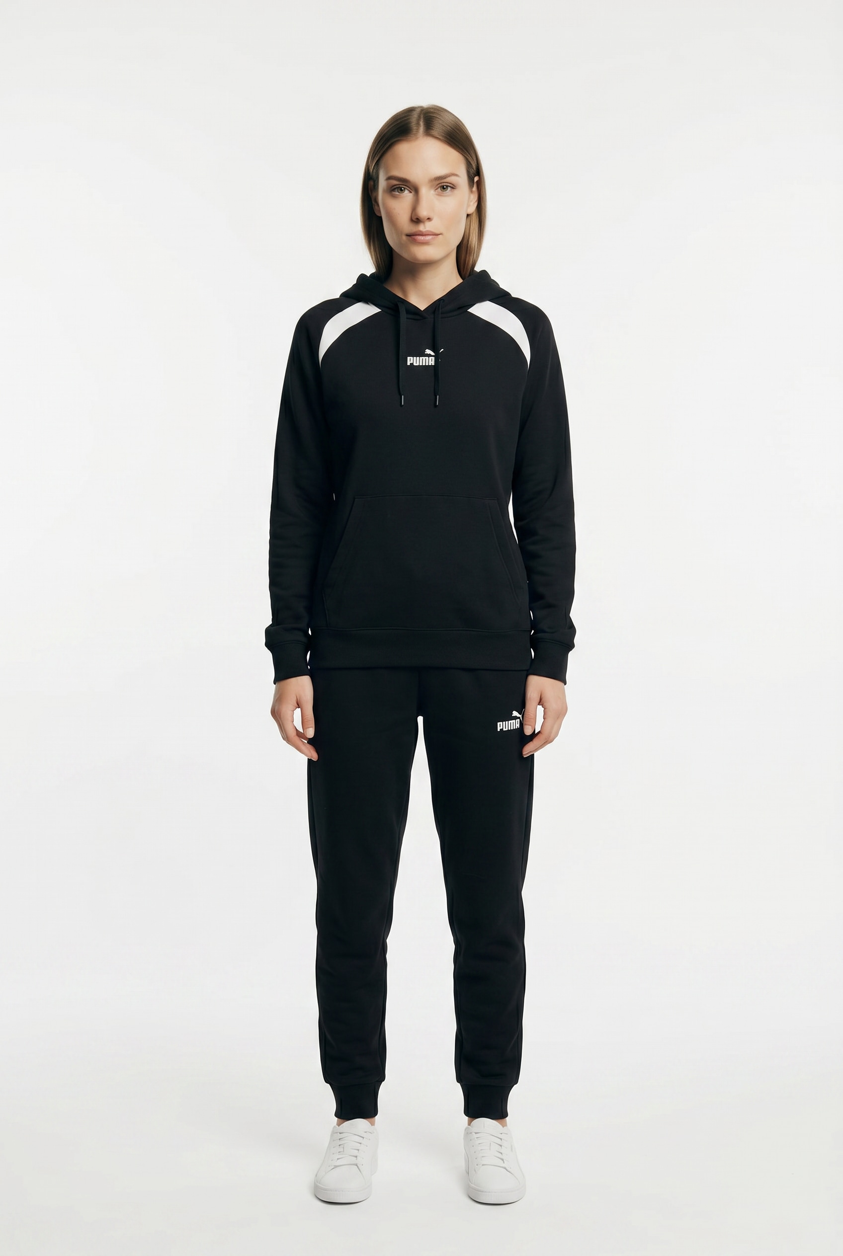 PUMA Trainingsanzug »HOODED SWEAT SUIT FL CL« 2 zweiteiliges Set, mit Kapuze, aus Baumwolle und Polyester, Regular Fit