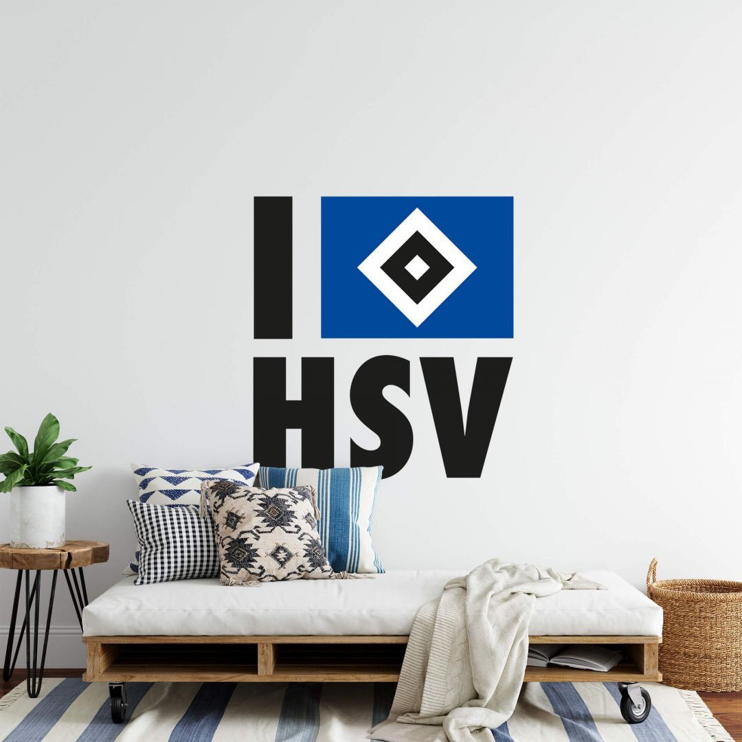 Wall-Art Wandtattoo »I love HSV Hamburger«, (1 St.), selbstklebend, entfernbar