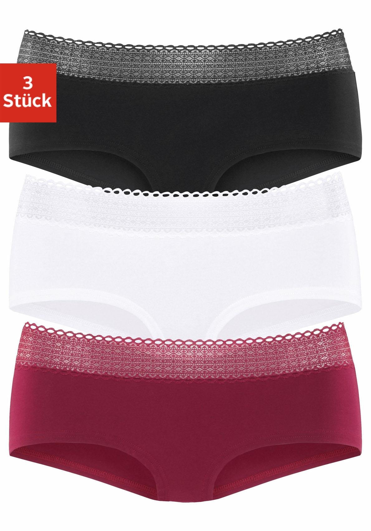 s.Oliver Panty, (Packung, Spitze OTTO 3 elastischer aus bei Baumwoll-Qualität St.), grafischer mit