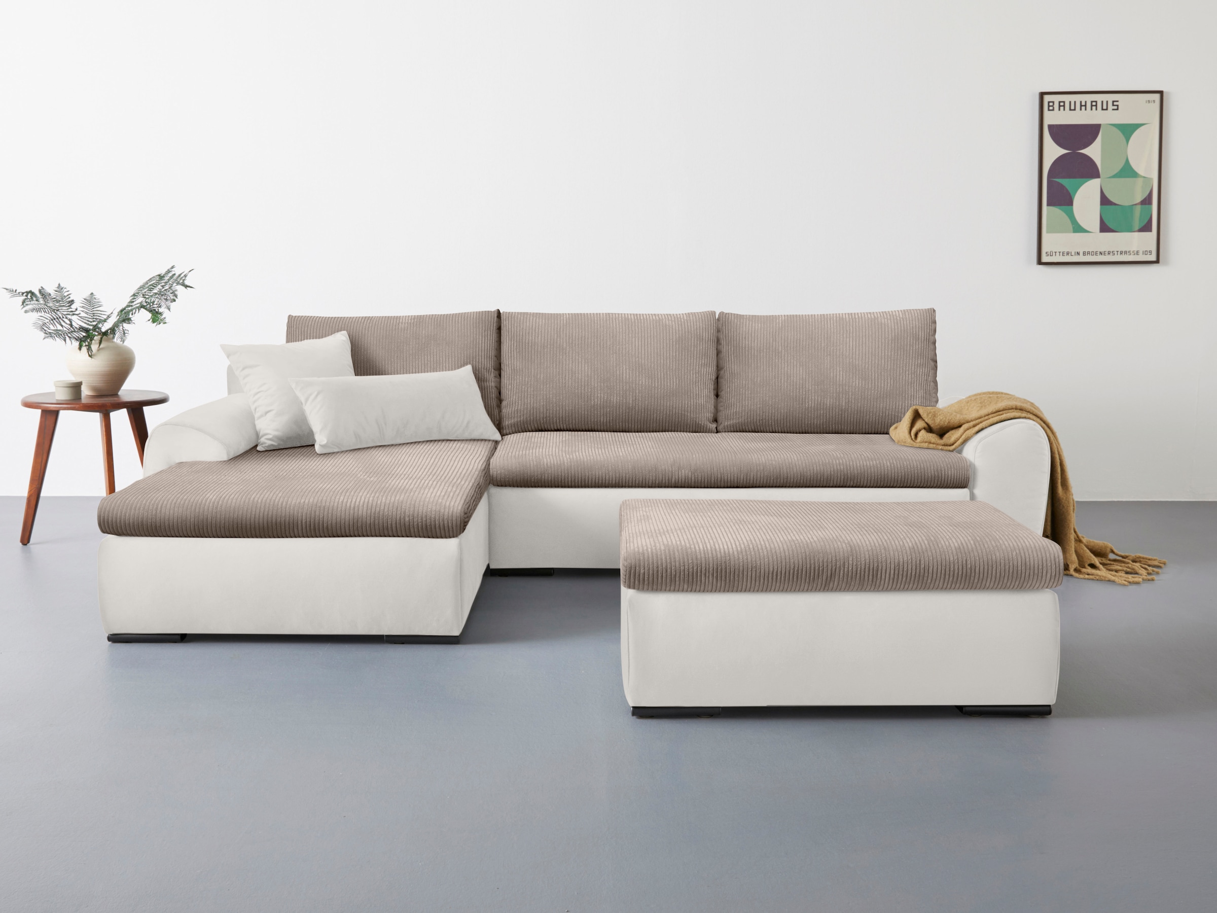 Home affaire Ecksofa »Win L-Form«, wahlweise mit Bettfunktion und Bettkasten