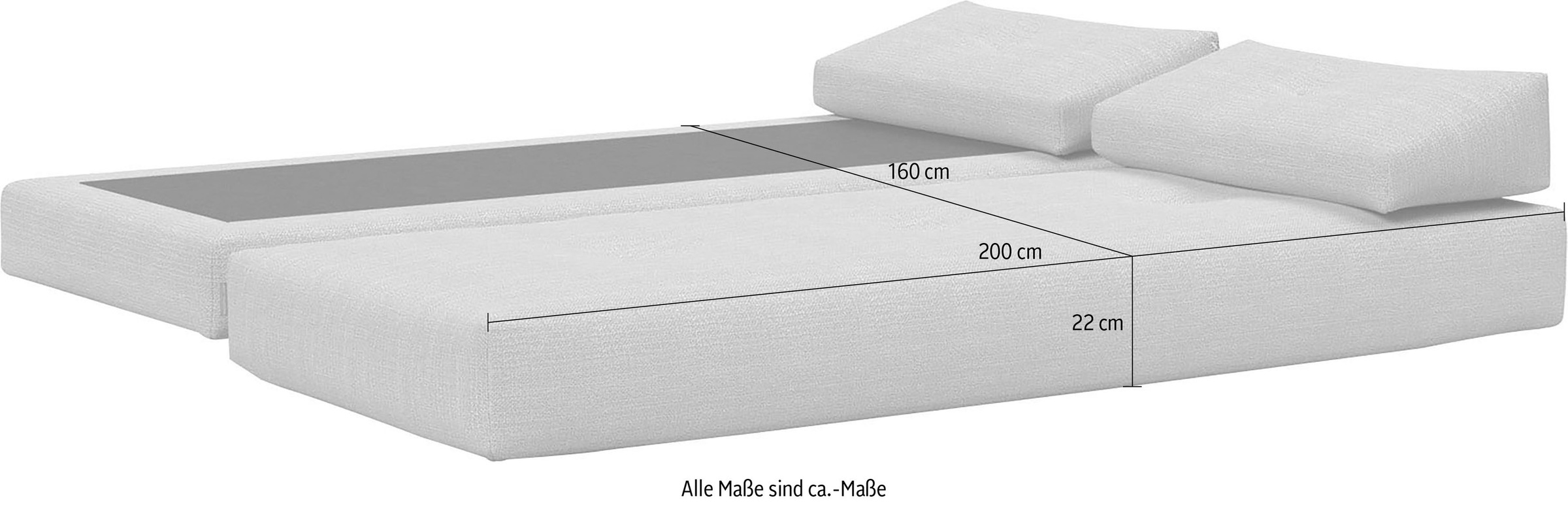 INNOVATION LIVING ™ Stapelliege »Sigmund 579 Indu-Beine«, Daybed mit zwei Federkernmatratzen, Fußteil Eiche natur