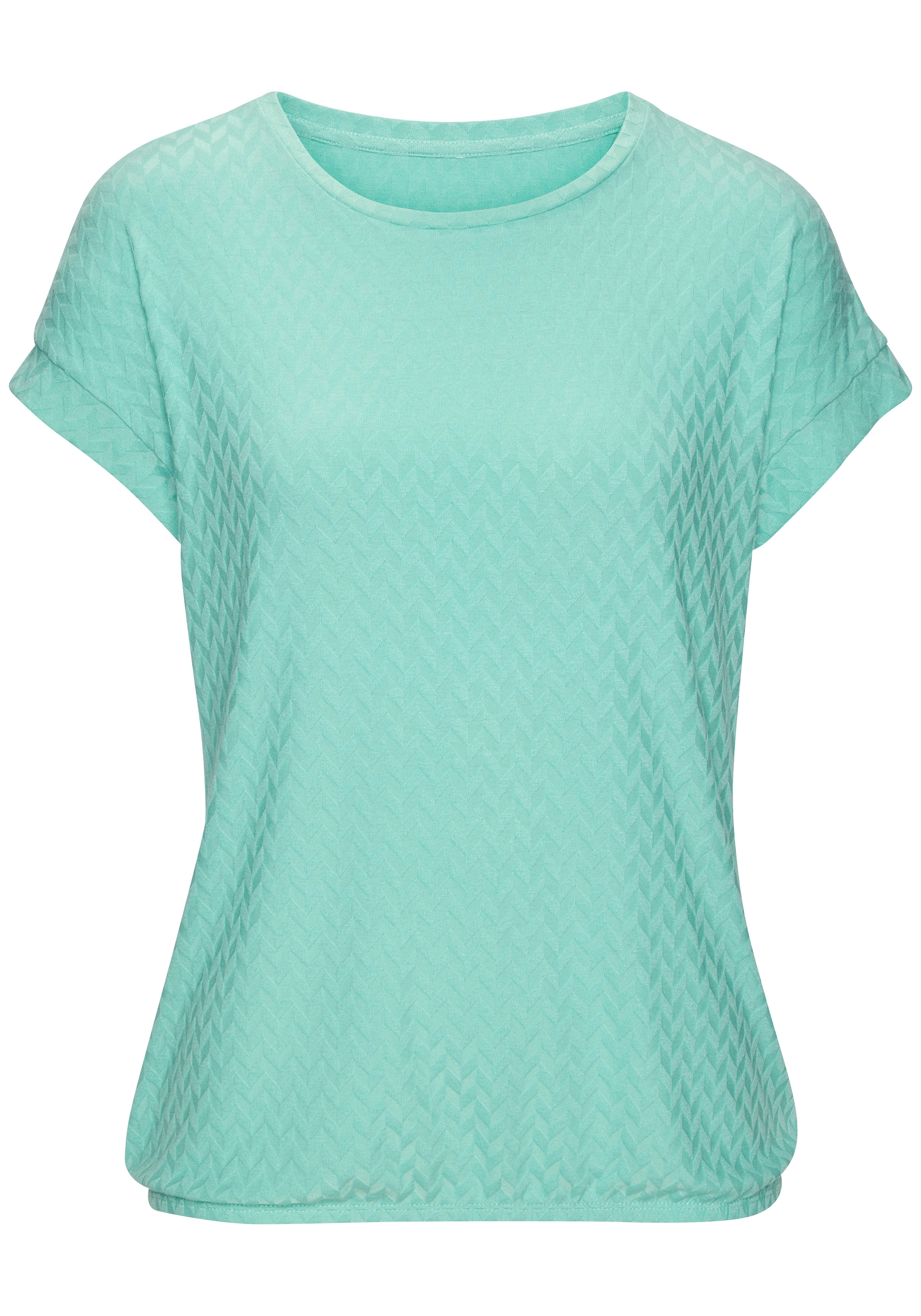 Vivance Kurzarmshirt »mit modischem Jacquard-Muster«, aus hochwertiger Qualität mit Viskose