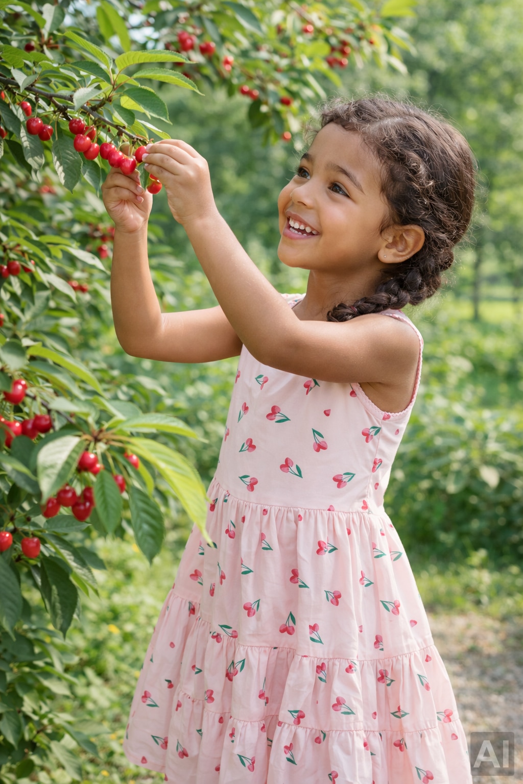 happy girls Sommerkleid mit breiten Trägern und Smokeinsatz im Rücken