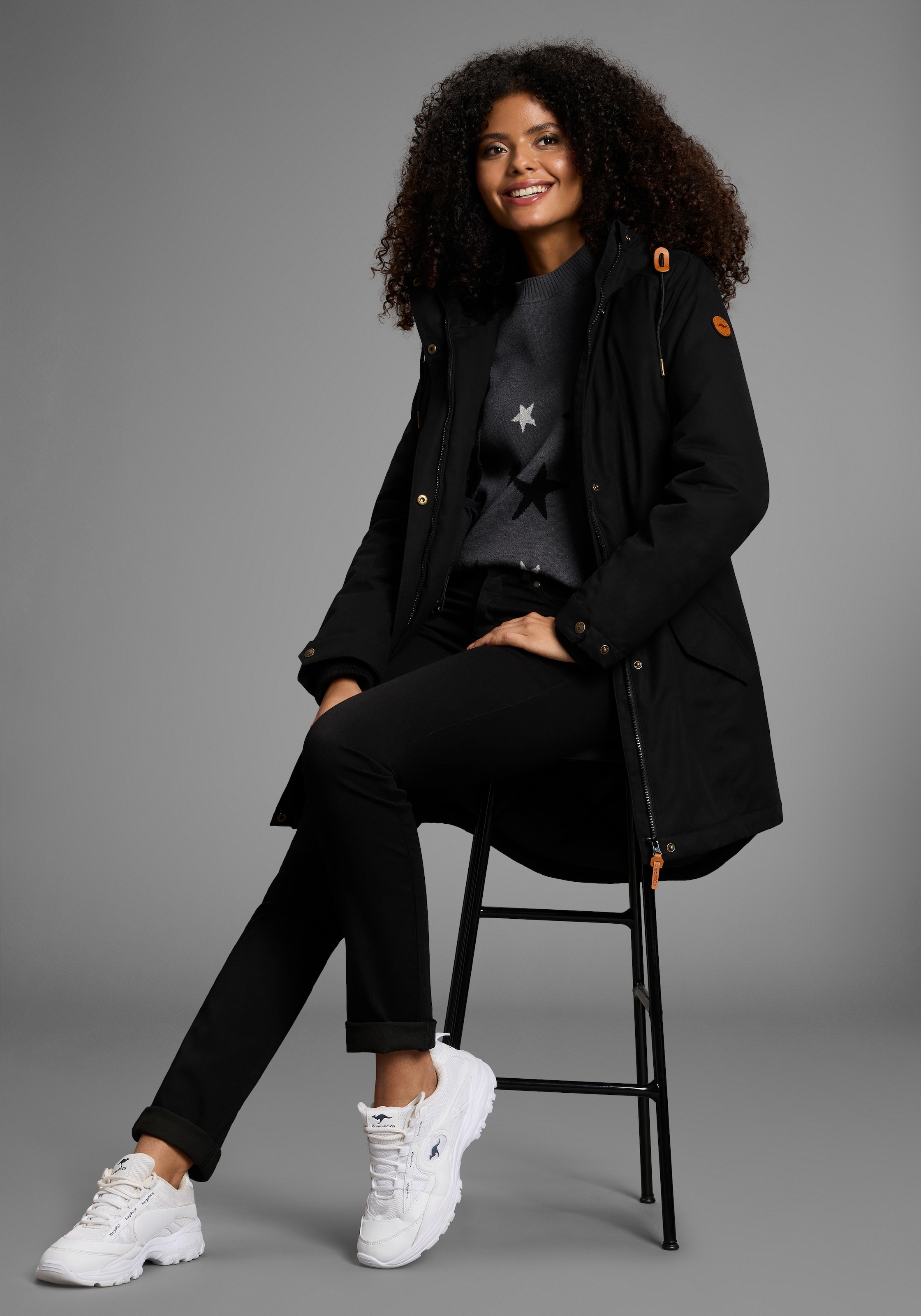 KangaROOS Parka mit Teddy Fellimitat gefüttert, Winterjacke