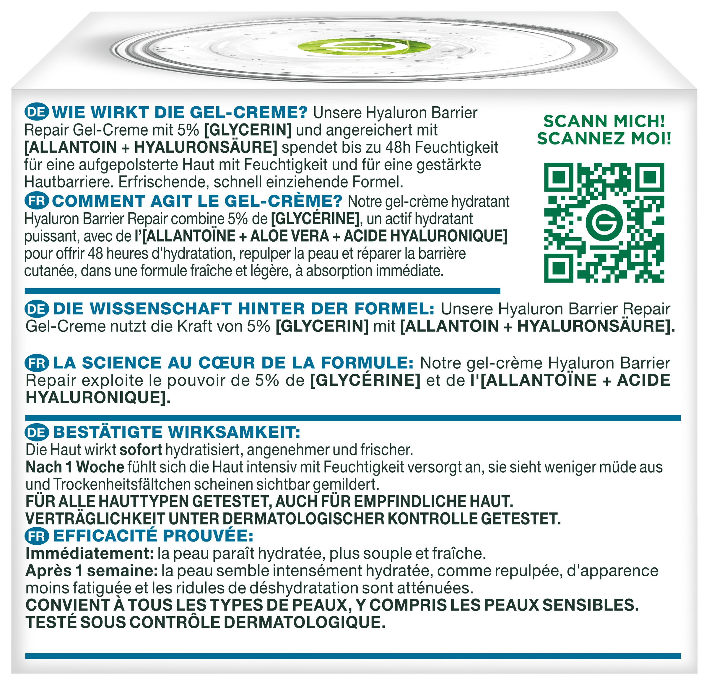 GARNIER Gesichtsgel »HYALURON BARRIER REPAIR GEL-CREME« feuchtigkeitsspendend, schützt und pflegt