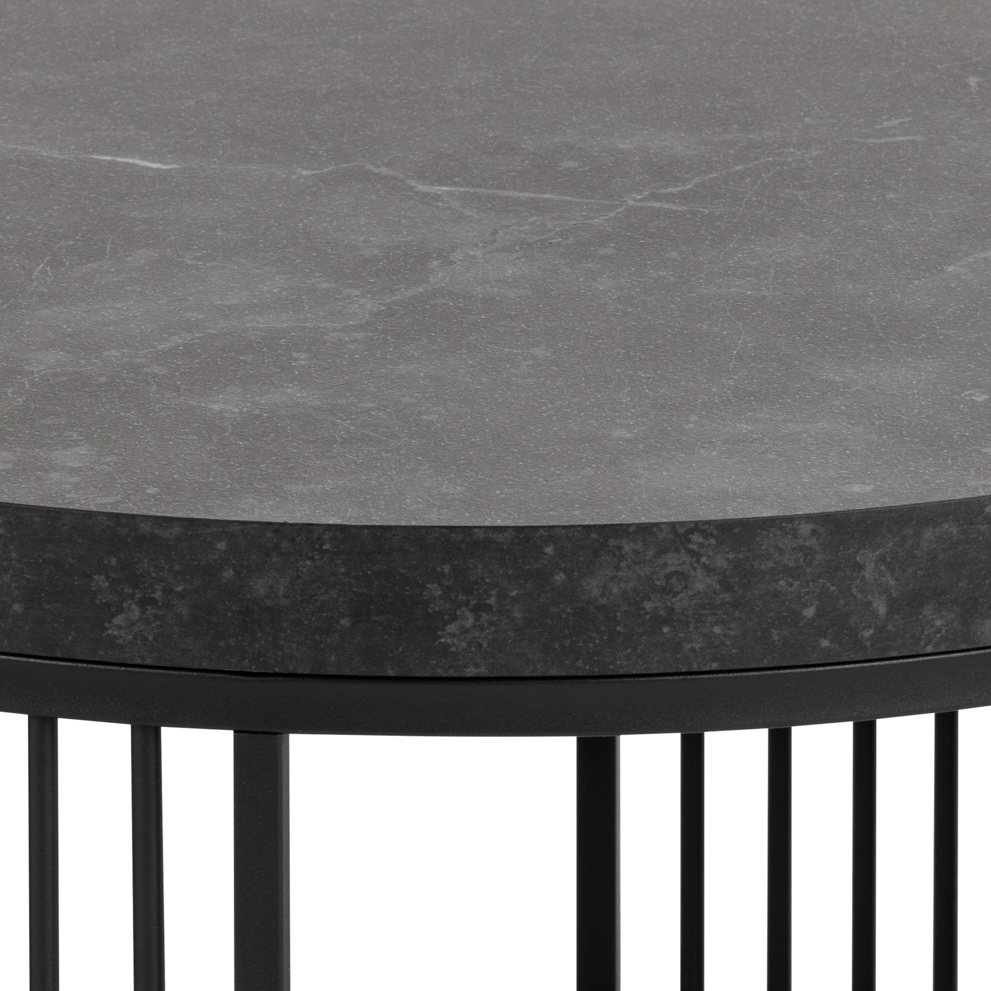 ACTONA GROUP Couchtisch »Strington«, Rund Sofatisch, Izmir matt schwarz rau Melamin, Ø65x35cm