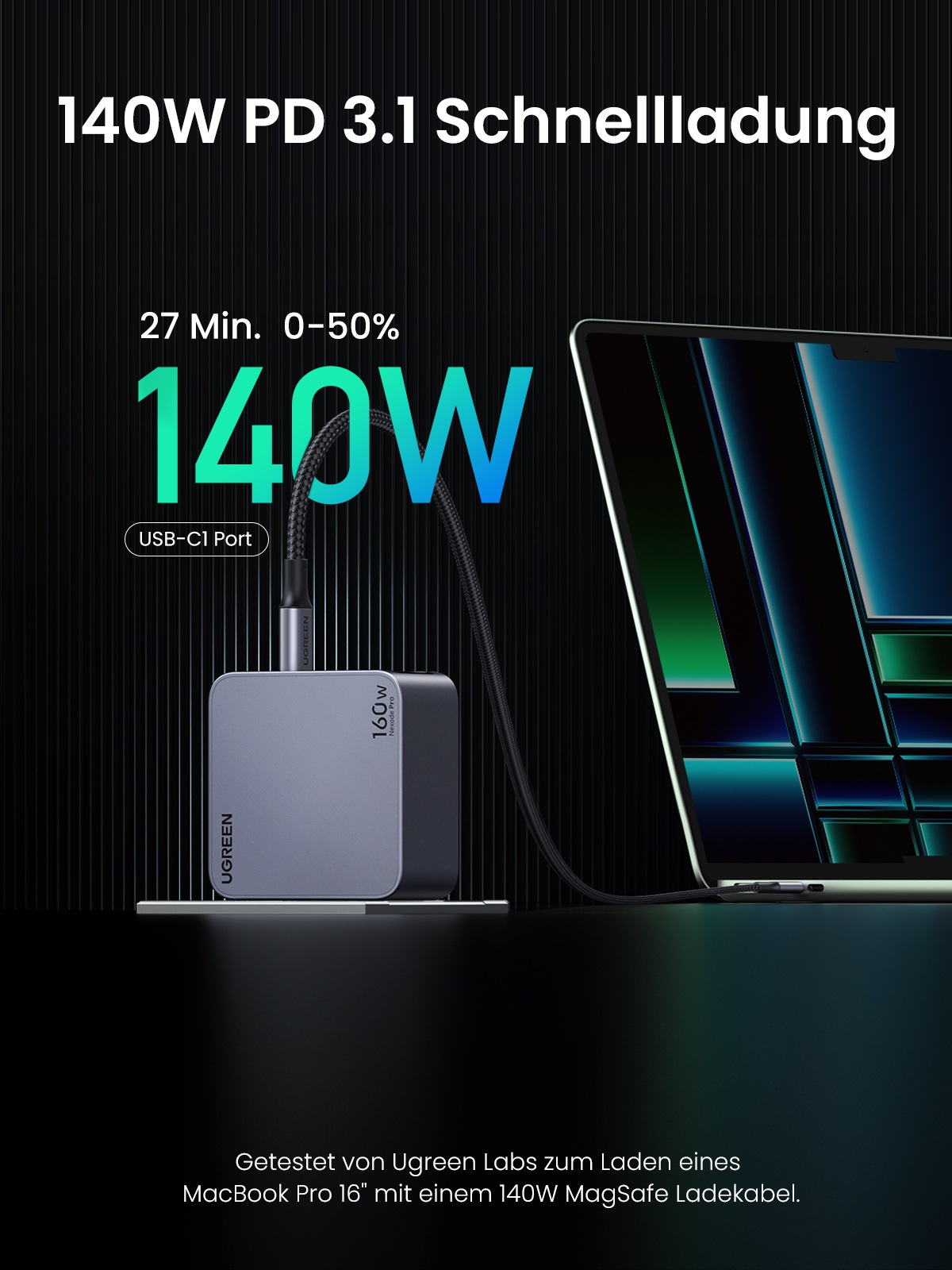 UGREEN Schnelllade-Gerät »Nexode Pro 160W 4-Port GaN Fast Charger Set X763«