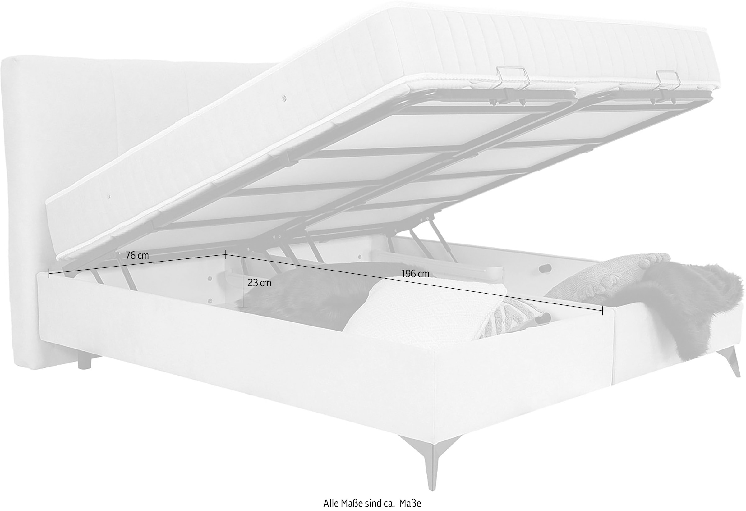 Home affaire Boxbett »Sorelle inkl. Bettkasten und Topper« erhältlich in den Breiten 160, 180 & 200 cm