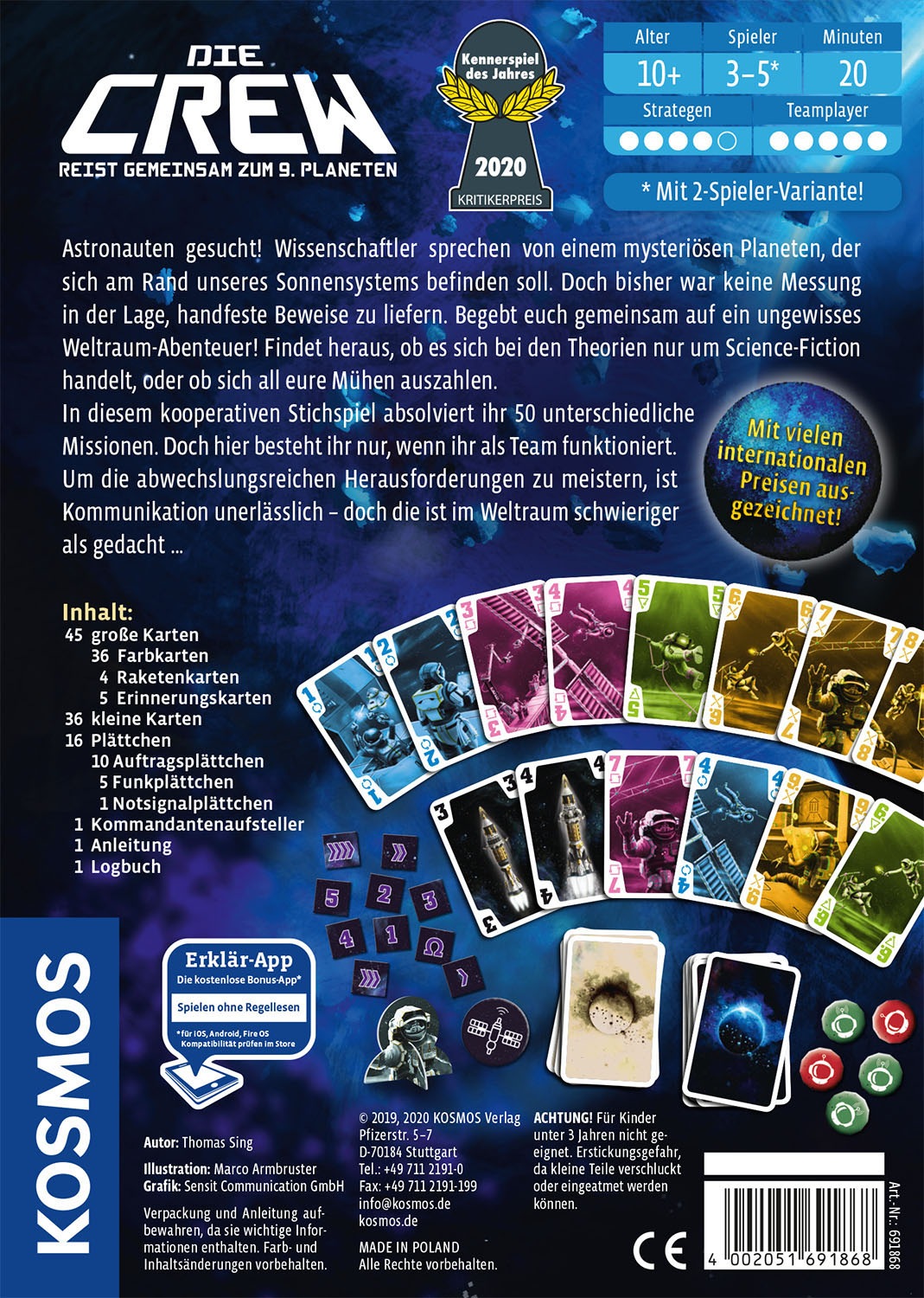 Kosmos Spiel »Die Crew - Auf der Suche nach dem 9. Planeten«, Made in Europe