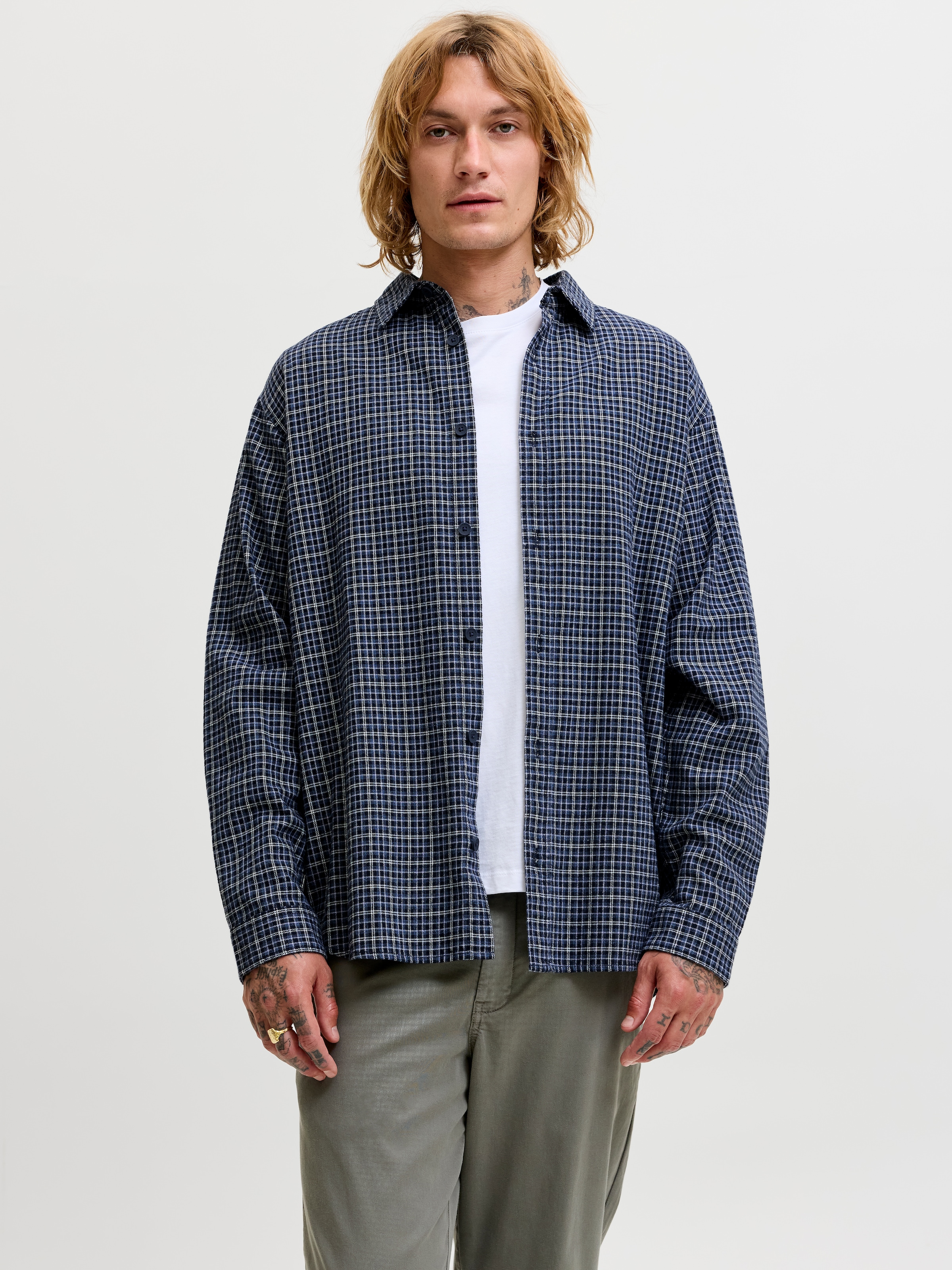 Jack & Jones Langarmhemd »JJCARTER CHECK SHIRT LS SN« Baumwolle, relaxed fit