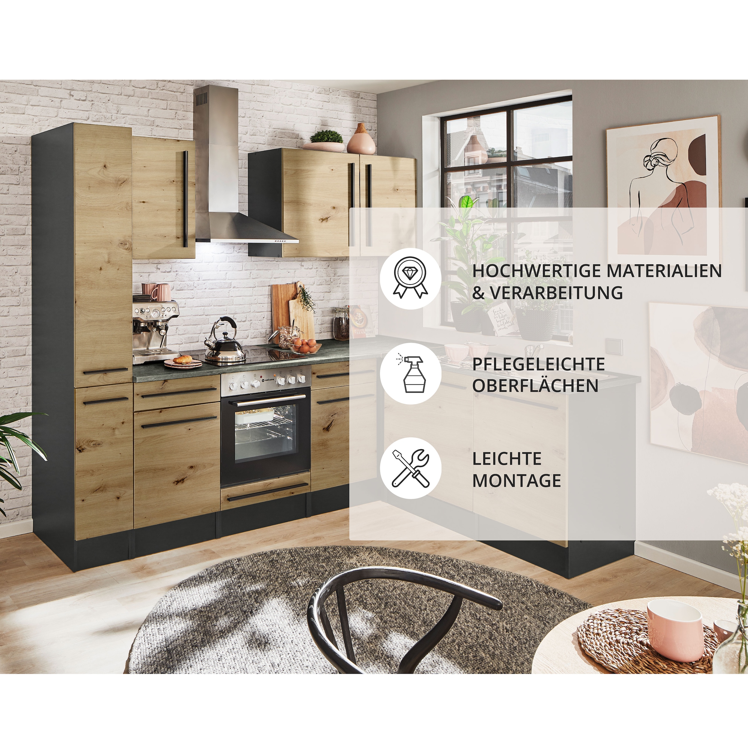 BASIC by Balculina Winkelküche »Jazz« Stellbreite 250x175 cm, wahlweise mit E-Geräten