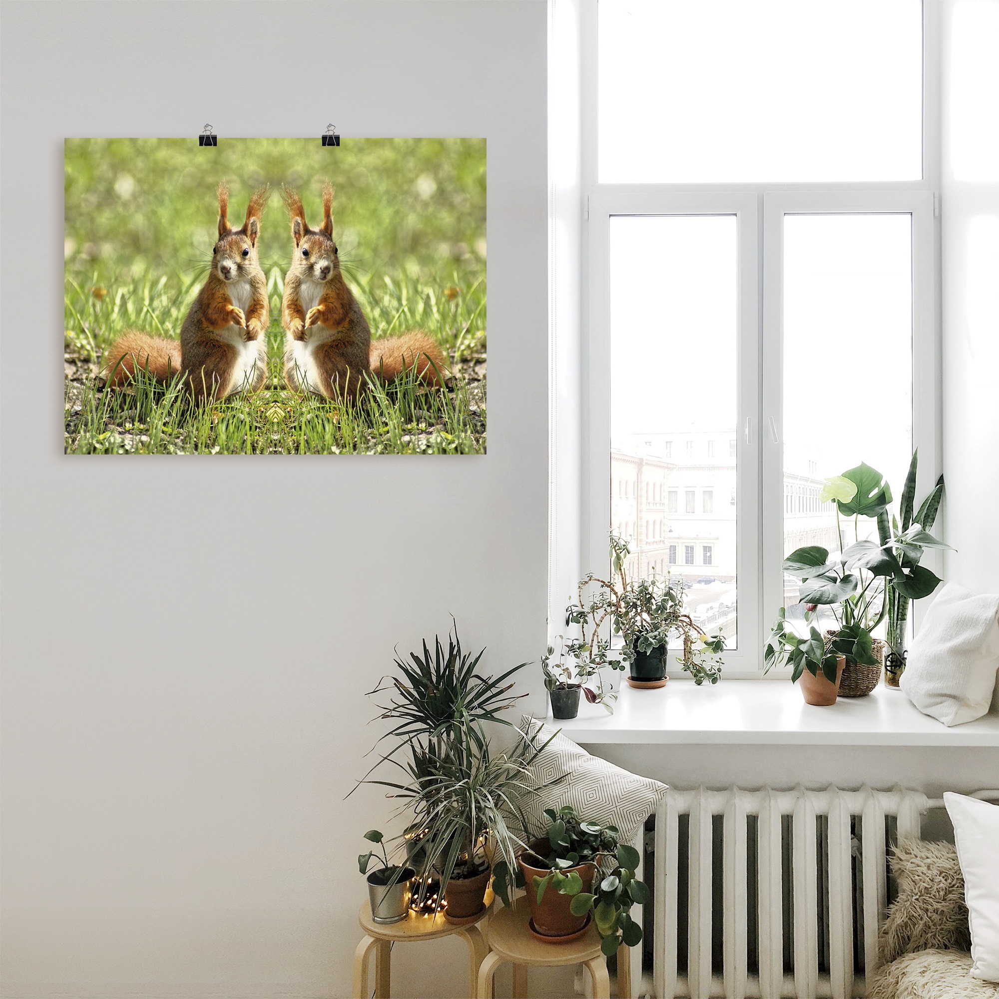 Artland Wandbild »Rote Eichhörnchen Zwillinge«, Wildtiere, (1 St.), als Leinwandbild, Poster in verschied. Größen