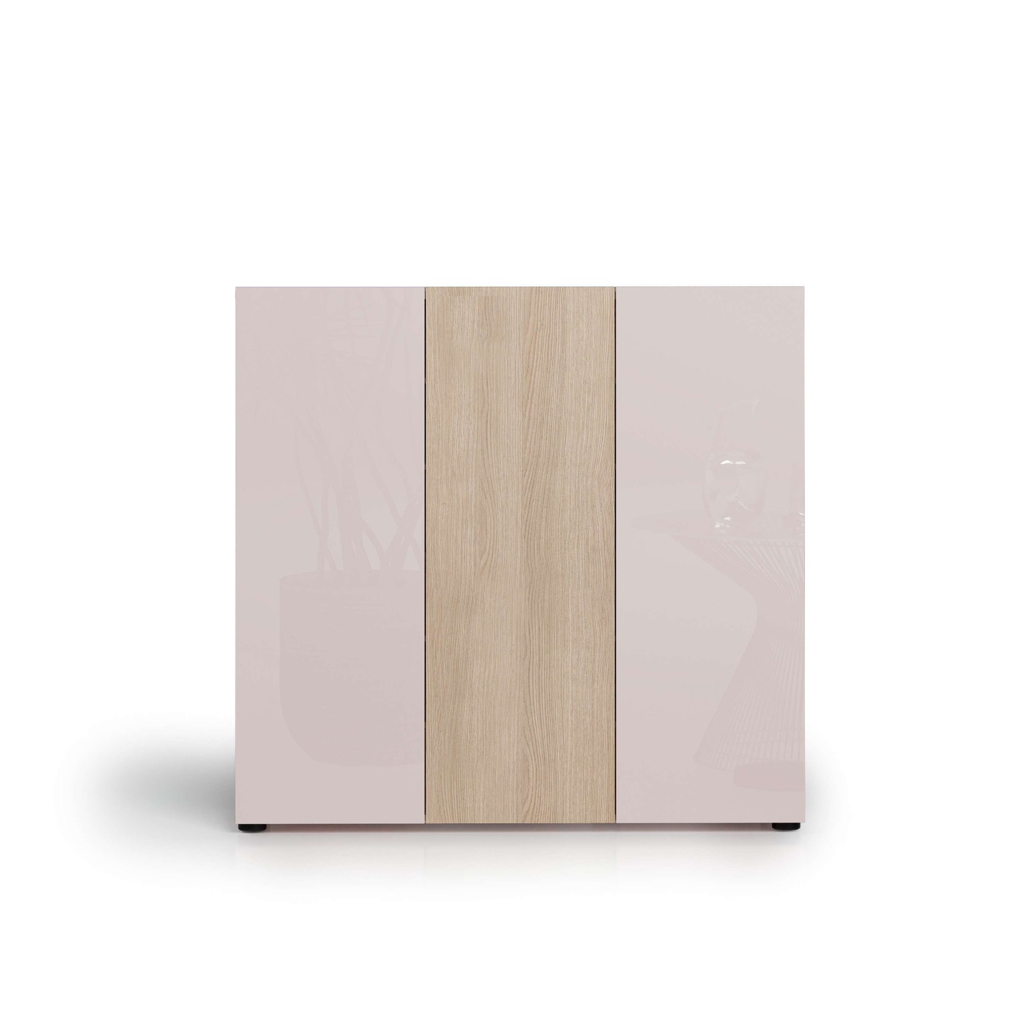 Home affaire Schuhschrank »LADY, Schuhkommode,Schuhmöbel,Schuhablage,Schuhregal« Korpus und weiße Türen hochglänzend lackiert.,  10 Einlegeböden,12 Fächer,ca. 24 Paar Schuhe-Maße: B/T/H:120x34x115 cm