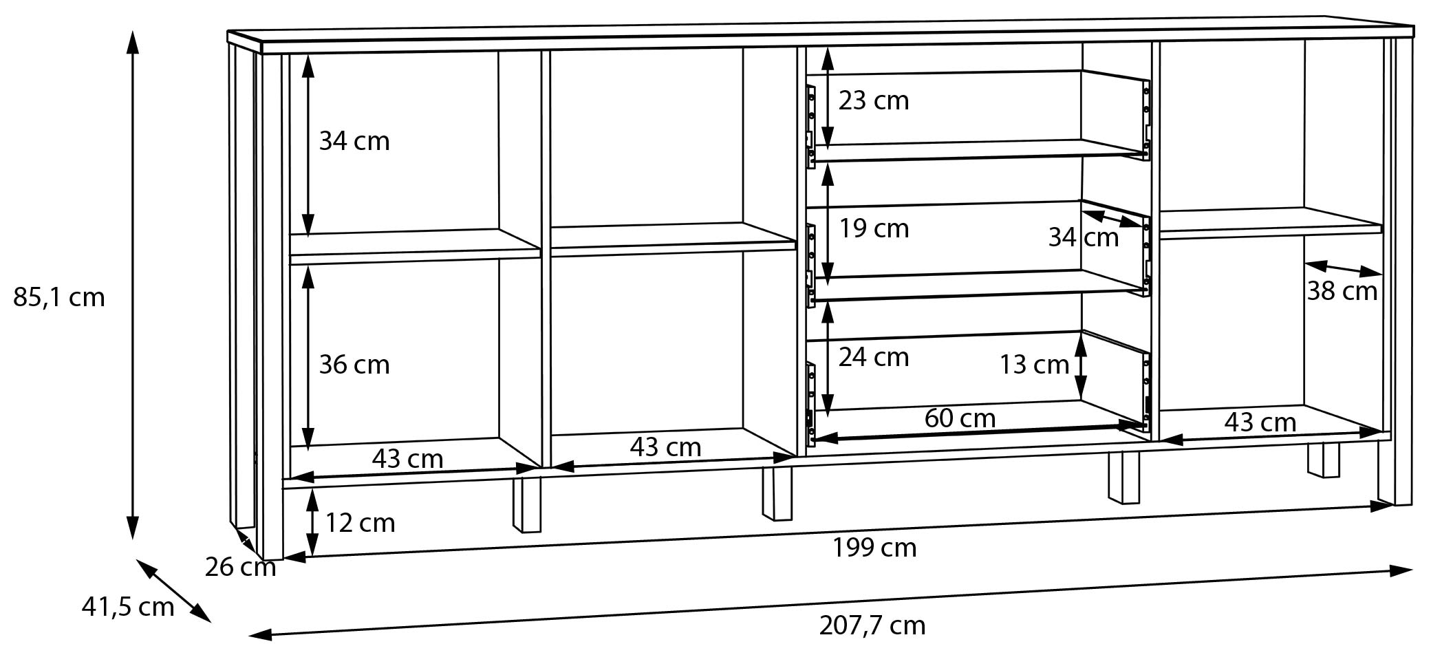 FORTE Sideboard »Saitama«