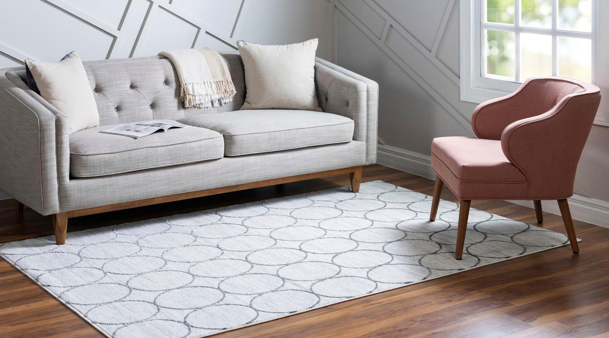 Myflair Möbel & Accessoires Teppich »Titan Trellis, LAGERRÄUMUNG!« rechteckig 13 mm Höhe Kurzflor, gewebt, modernes Design, Motiv Kreise