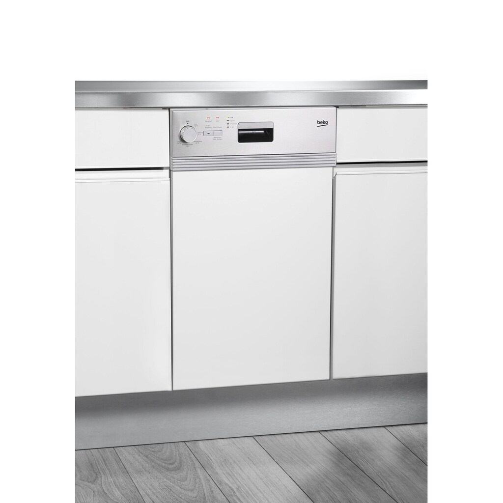 BEKO teilintegrierbarer Geschirrspüler »DSS05011X«, DSS05011X, 10 Maßgedecke, mit Kontrollanzeige