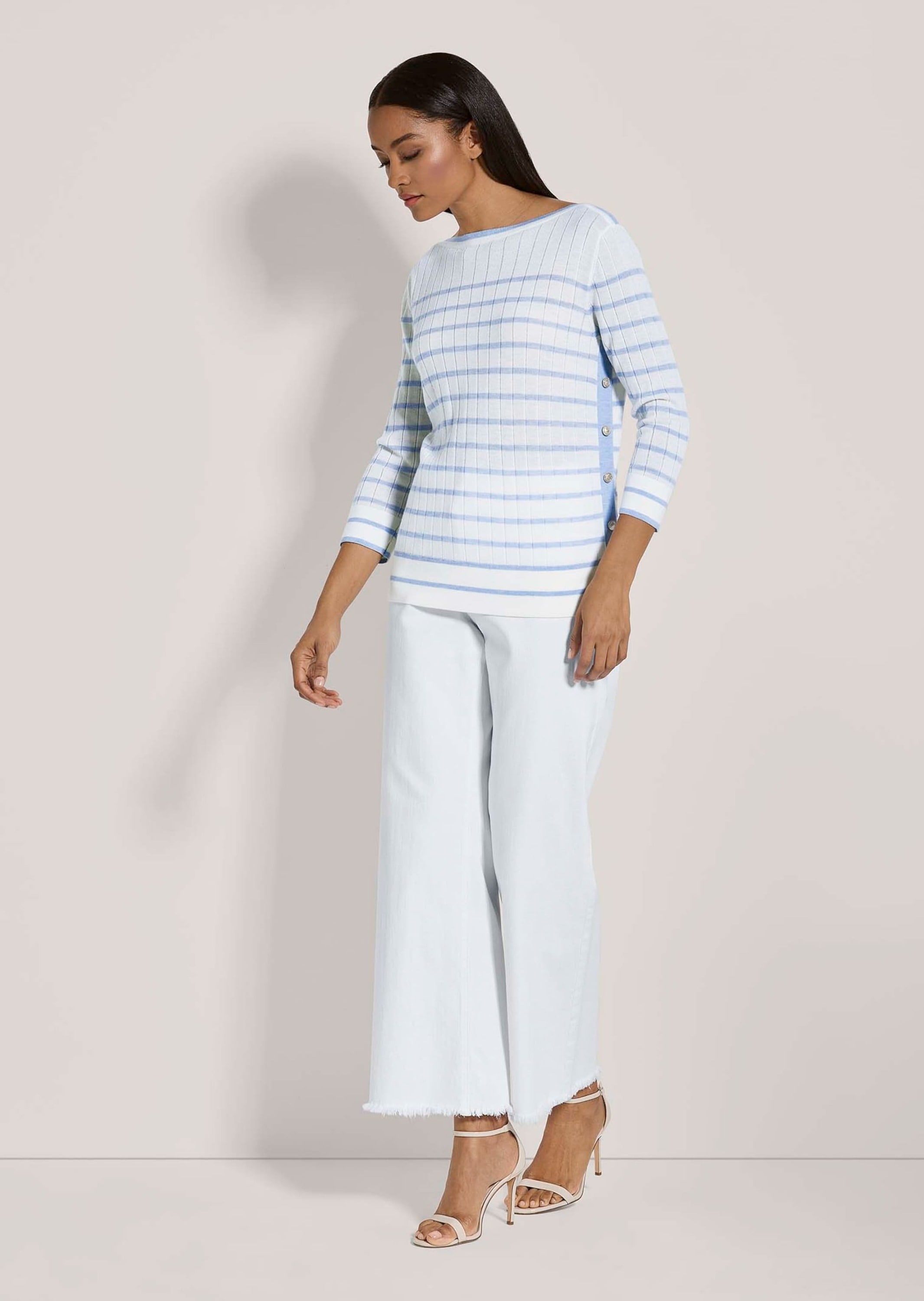 MADELEINE Longpullover »Pullover Ringel-Pullover aus Rippstrick«